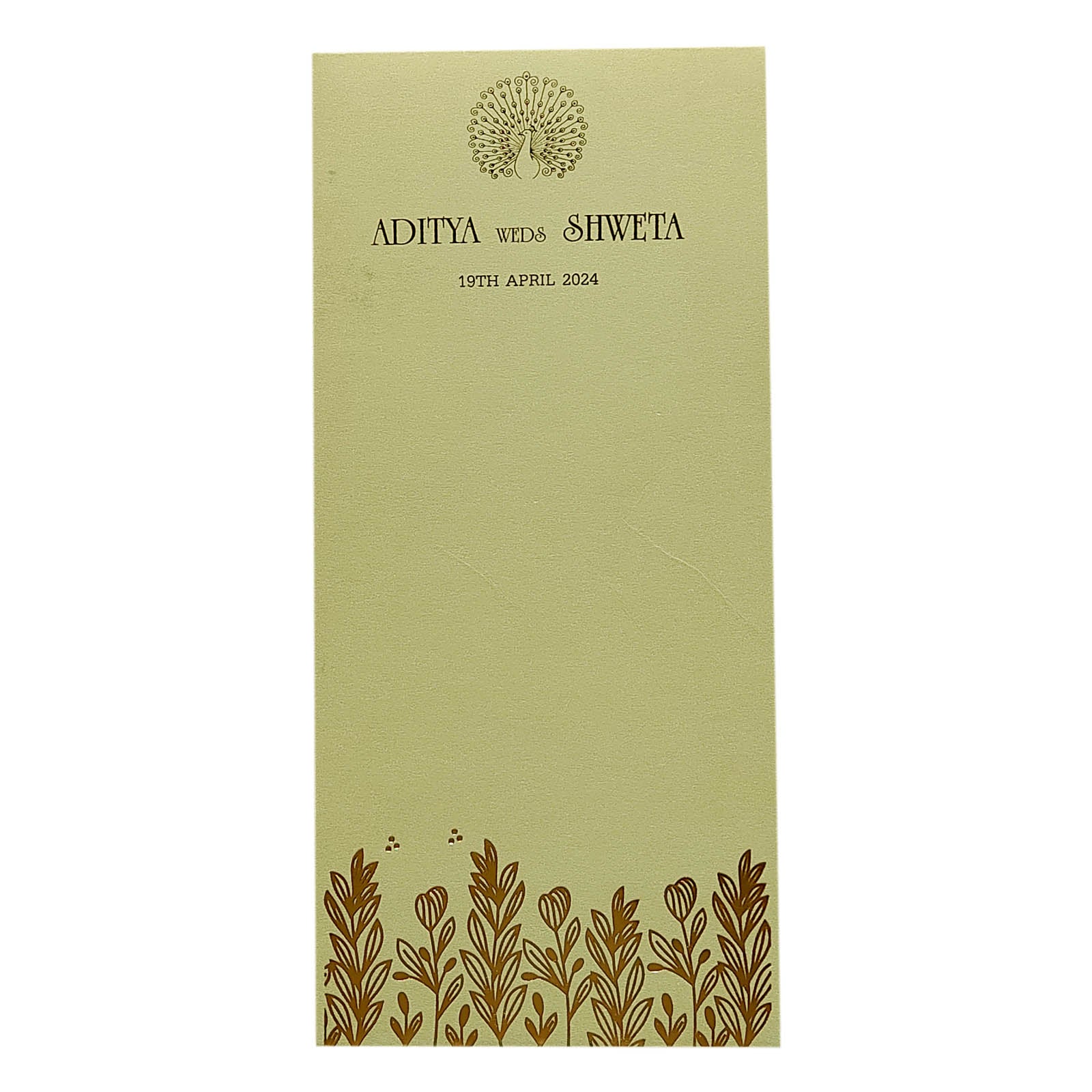 Grey Floral Foil Single Sheet Invitation Card-KRCS6042