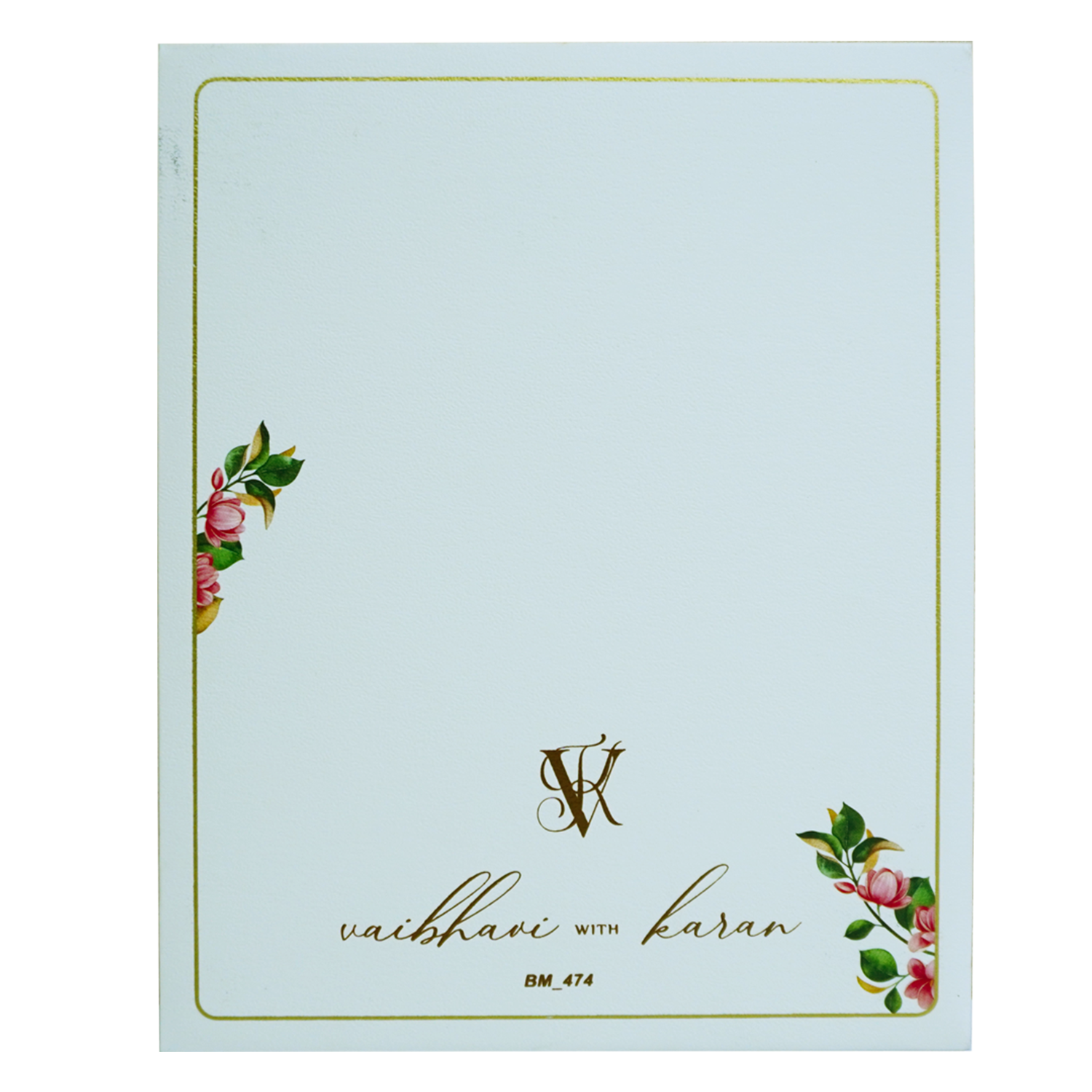 White Tracing Sheet Peacock Wedding Card-KBM04740