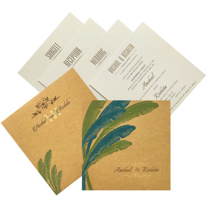 Kakhi Brown Wedding Card-KRC27470