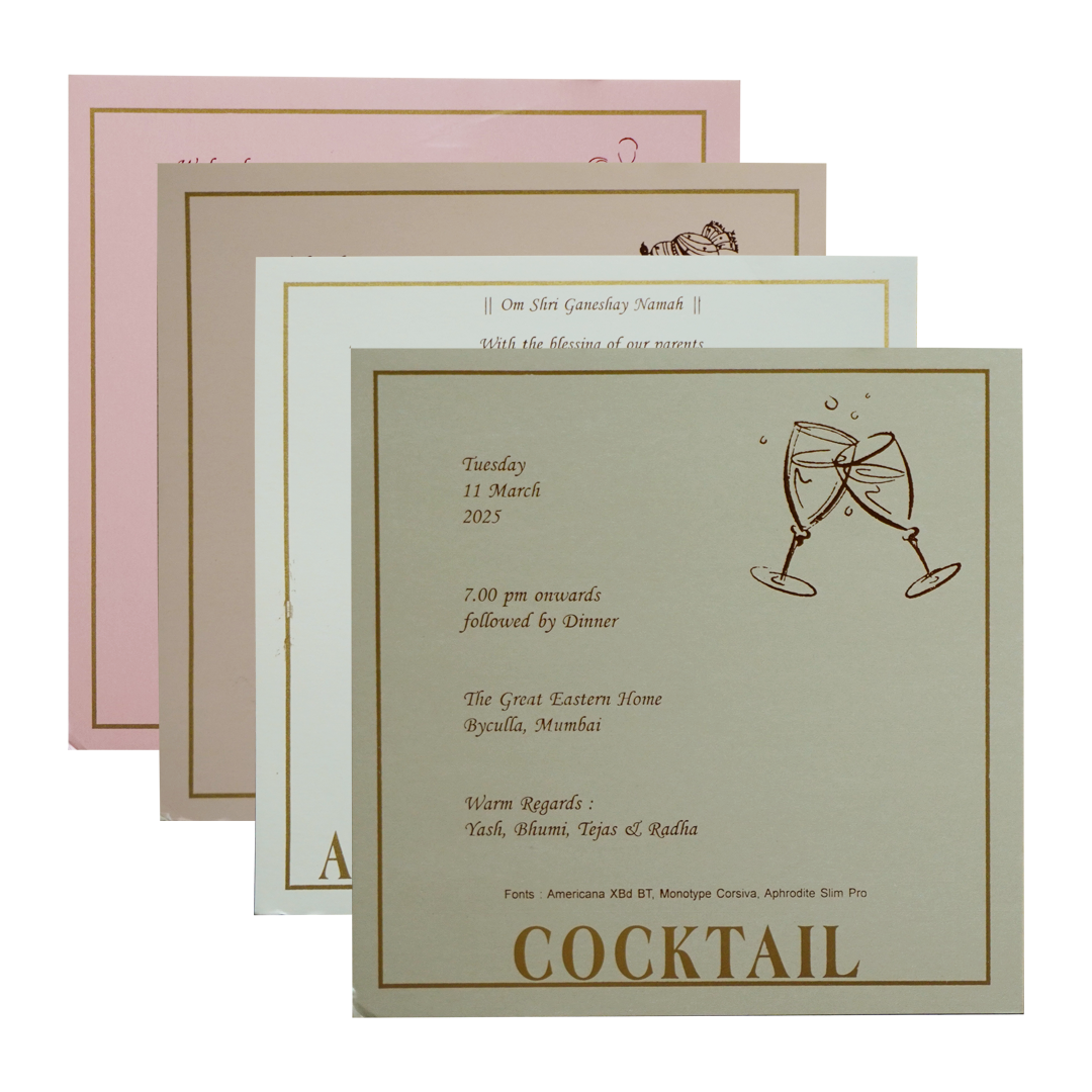 Light Brown Ganesha Wedding Card-KRC30502