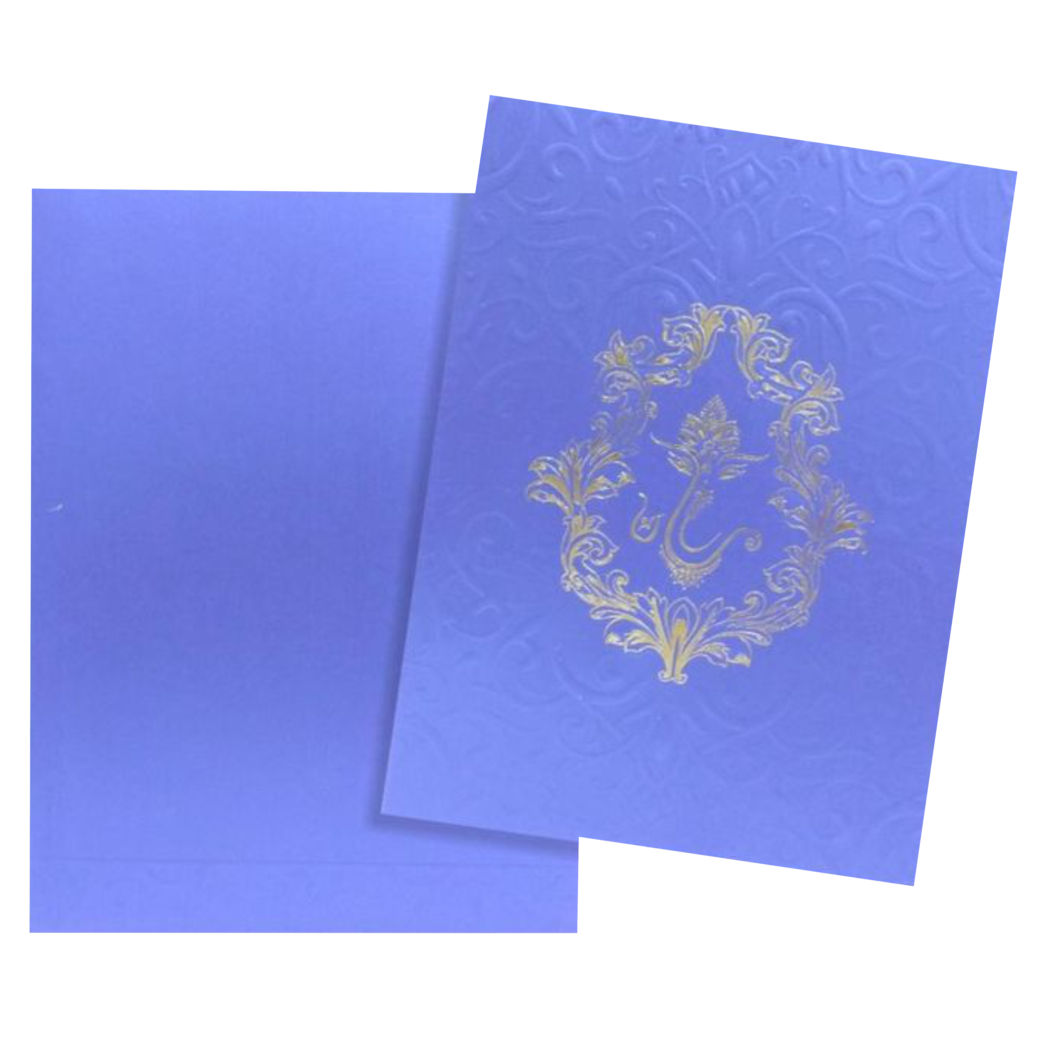 Blue Embossed Floral Ganesha Design-KNK2216