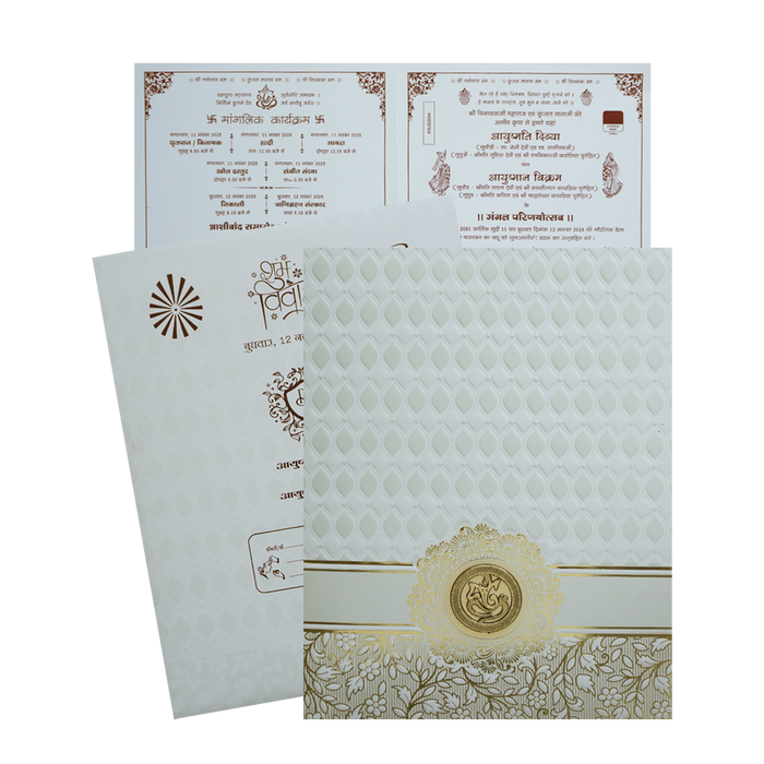 White Wedding Invitation Card-KNJS2054-King of Cards