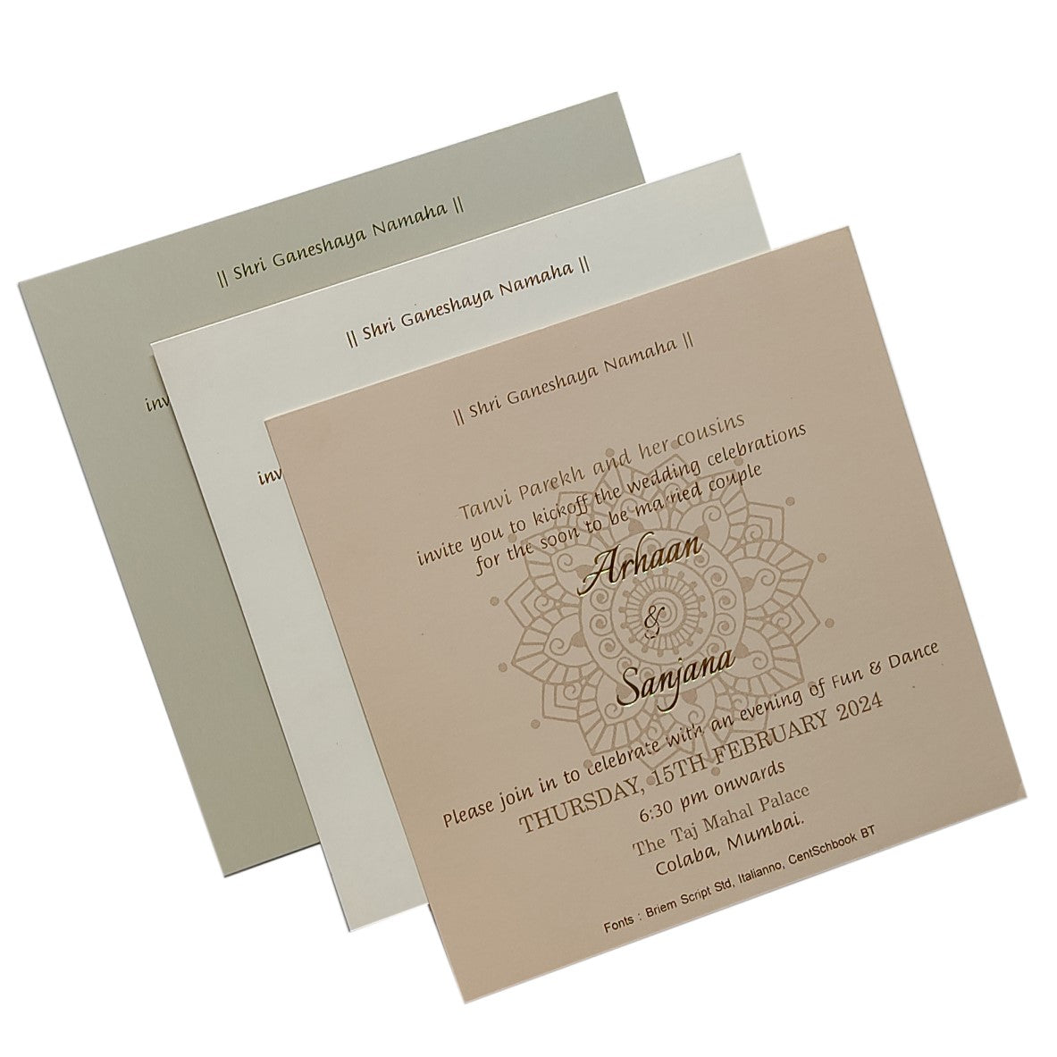 Brown orange Floral Sweet Box Invitation-KRC29920