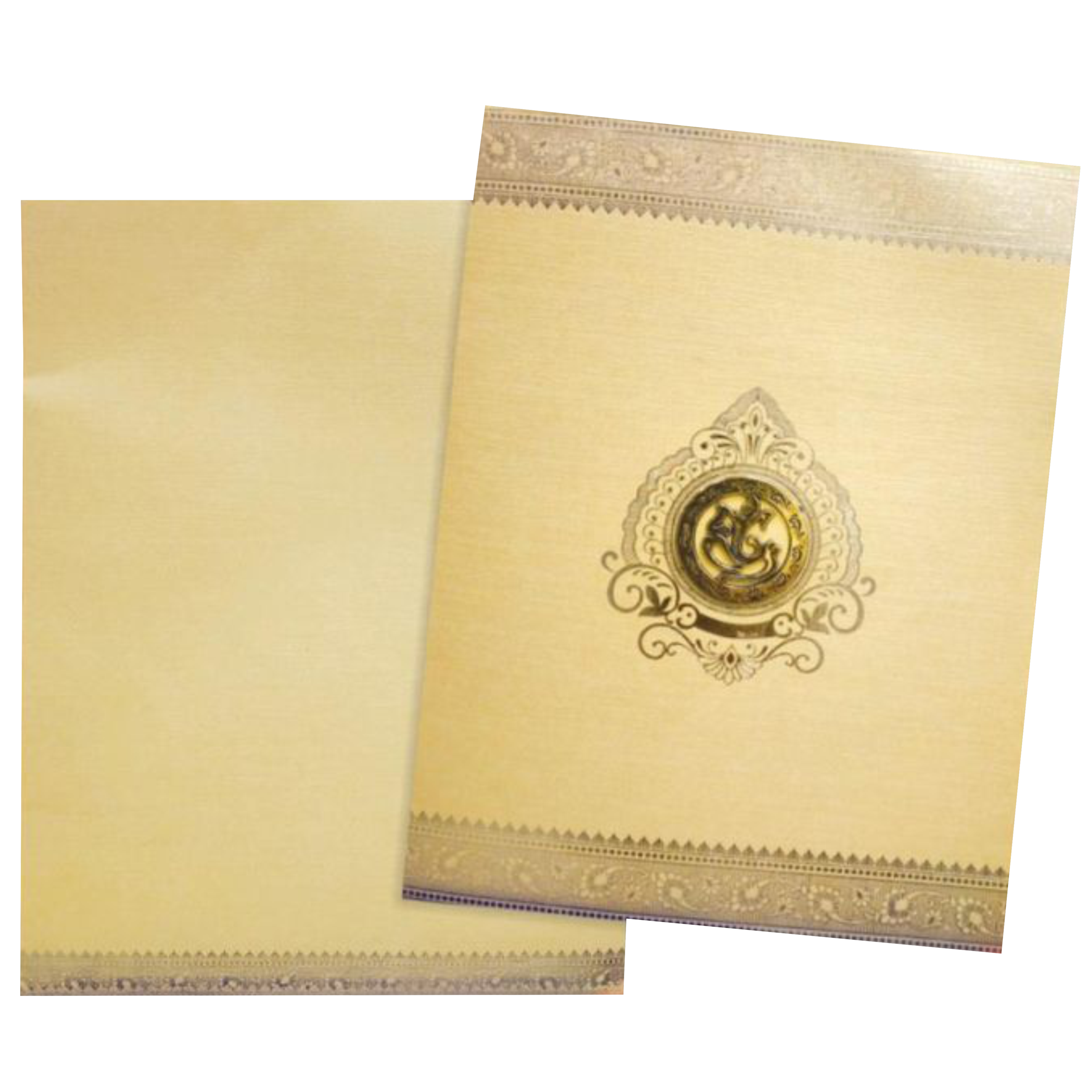 Gold Jumbo Metallic Invitation With Gold Foiling-KNK50124