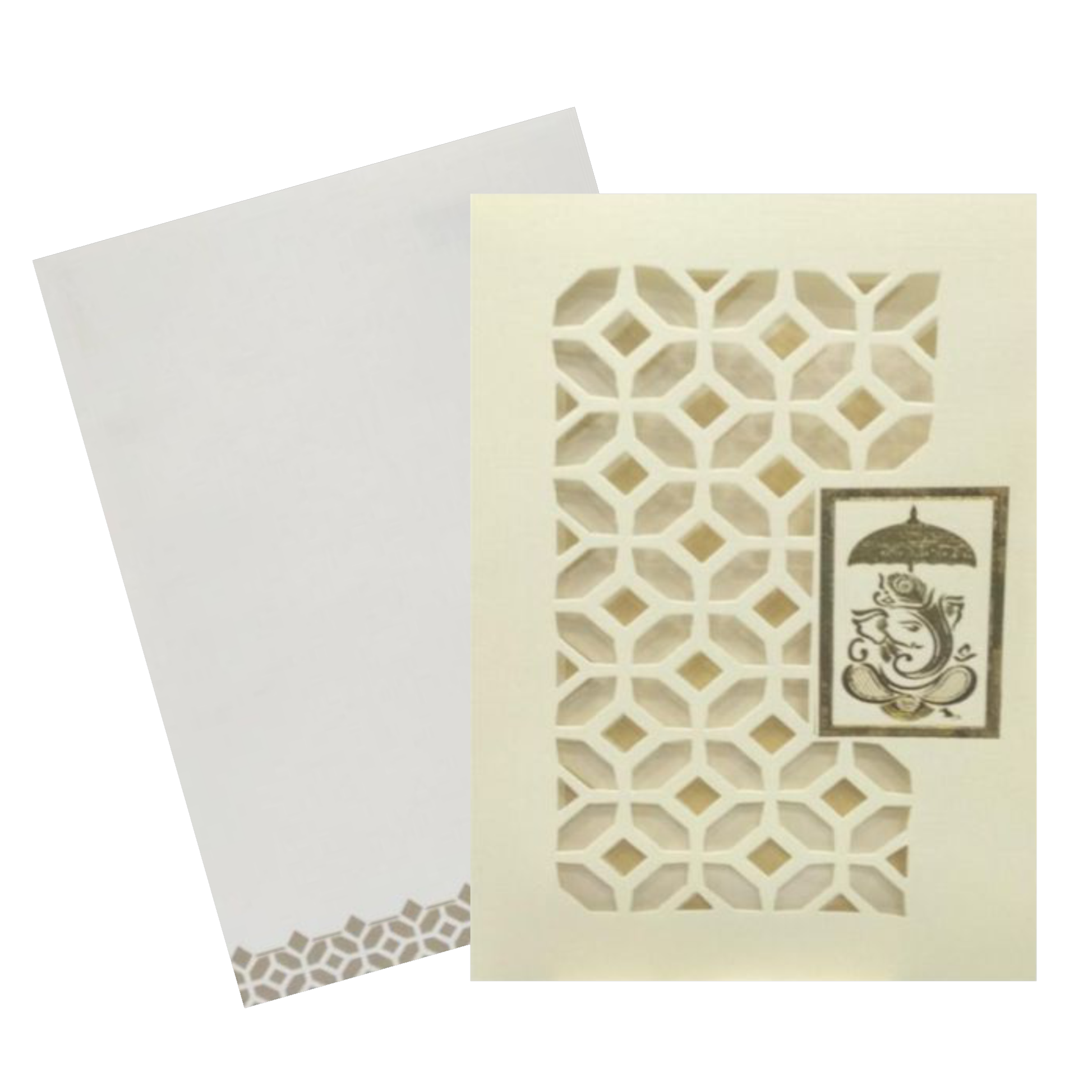 Fabulous Blue Shading With Ganesha Theme Wedding Card
