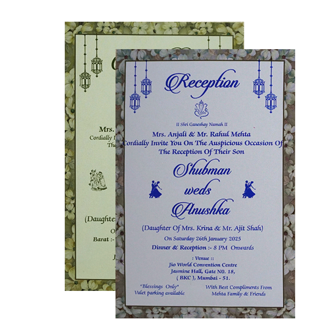 Peach Gold Foiled Wedding Invitation Card-KRB8280