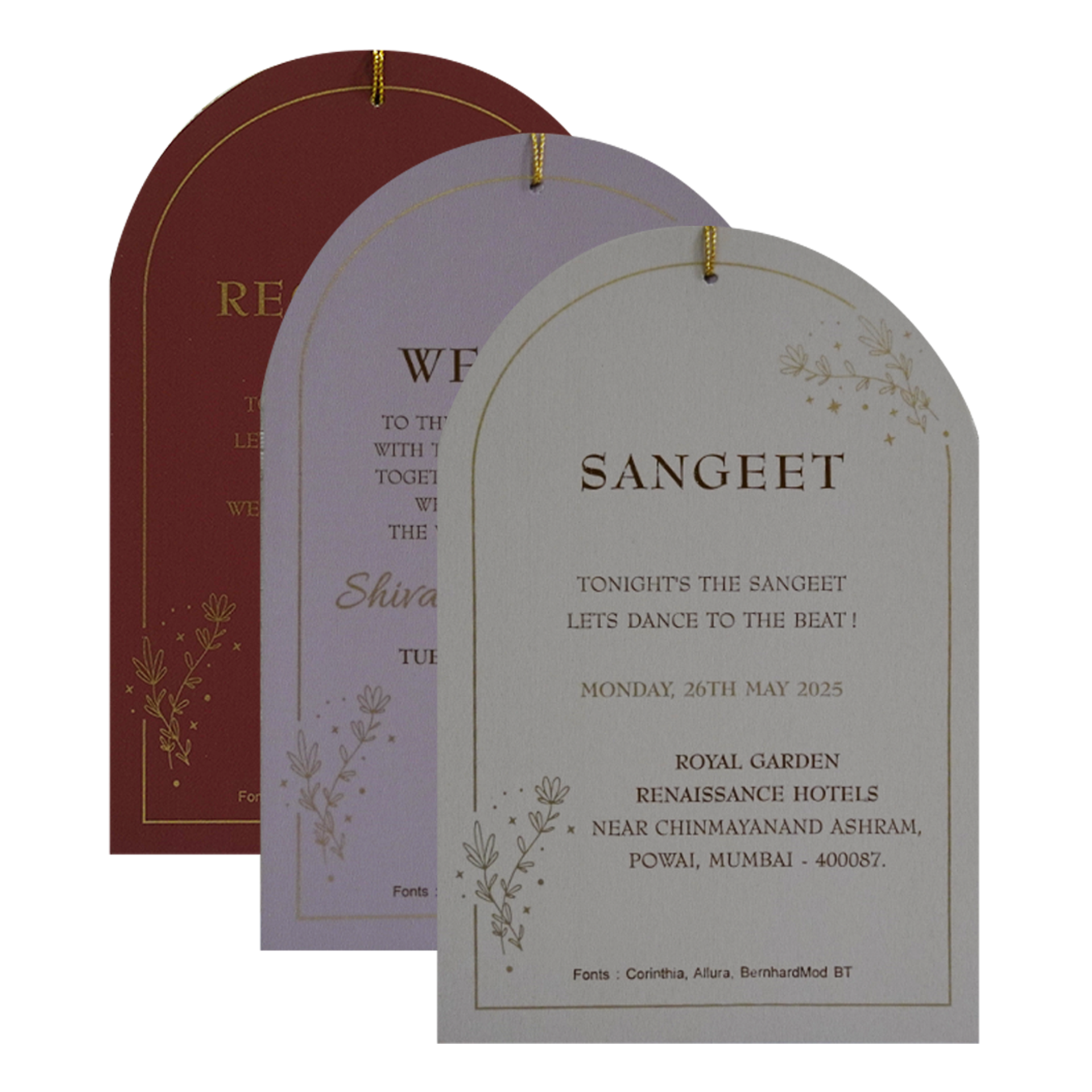 Wine Red Wedding Card-KRC30691