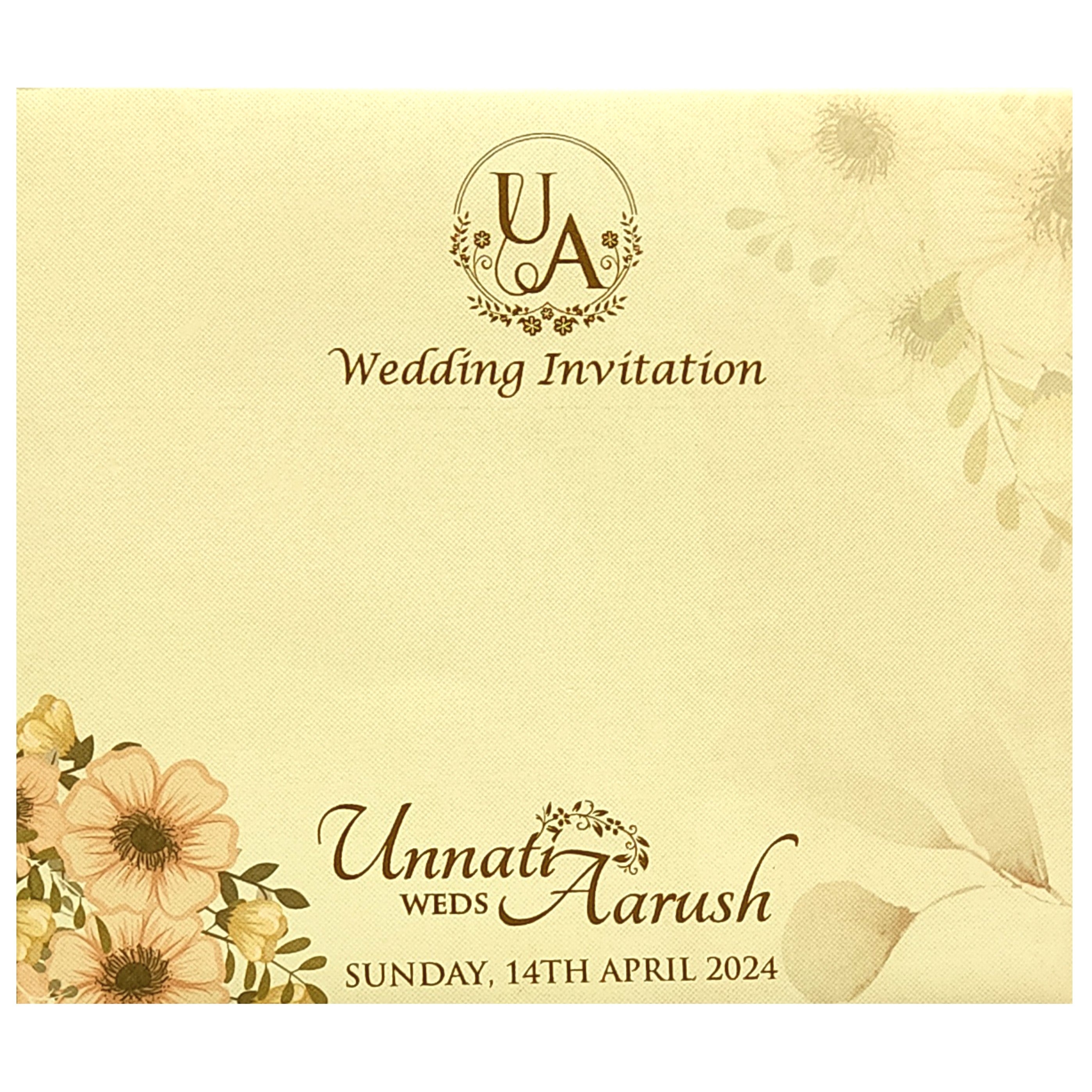 Light Pale Brown Padded Invitation-KVN06490