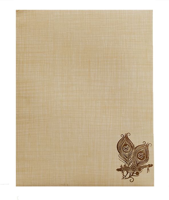 Sandal Jumbo Metallic Peacock Feather And Ganesha Sticker-KNK50151