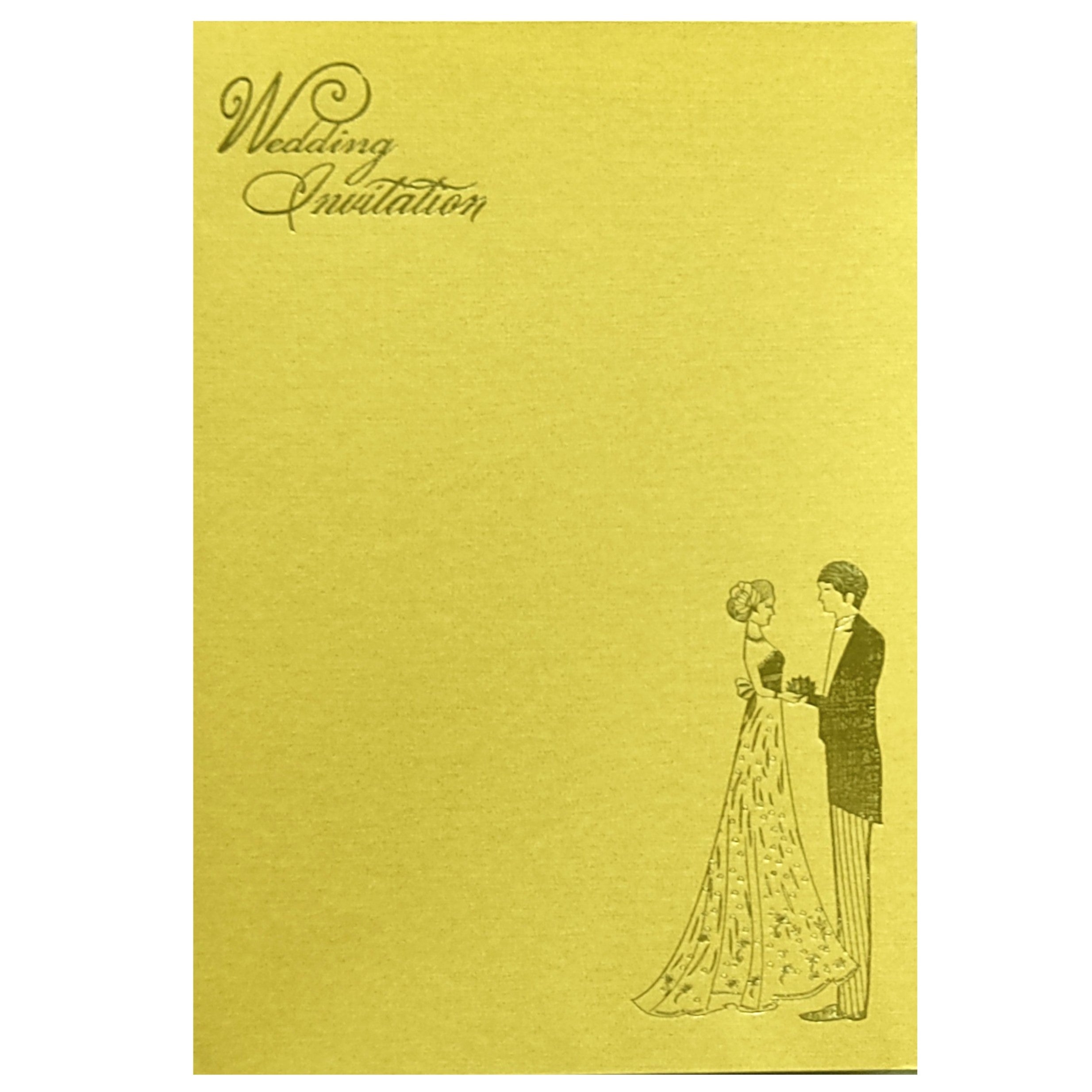 Gold Bride Groom Wedding Card-KNCP827G