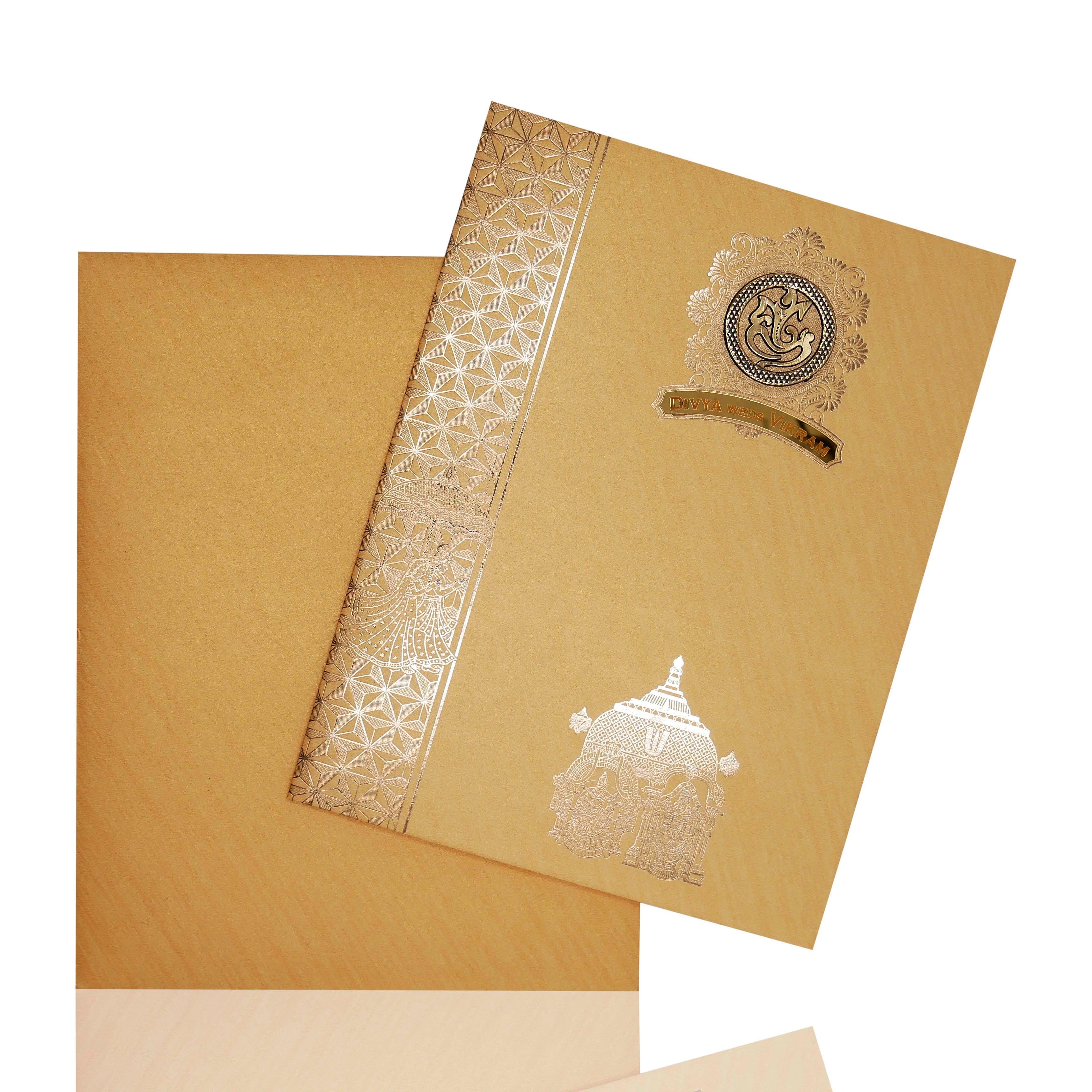 Brown Metallic Balaji And Padmavathi Design-KNR5701G