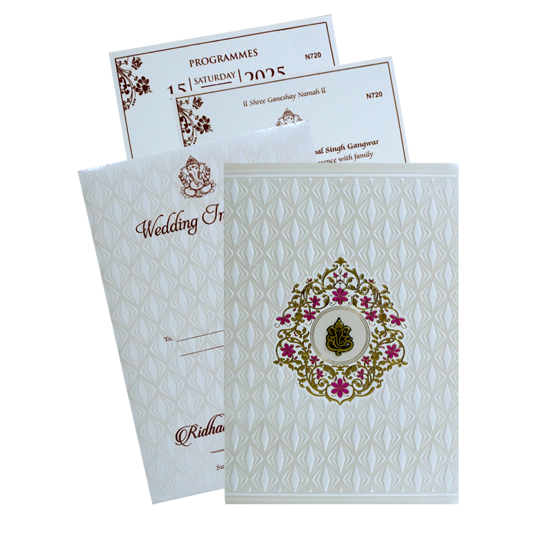 White Floral Invitation Design-KVN07200