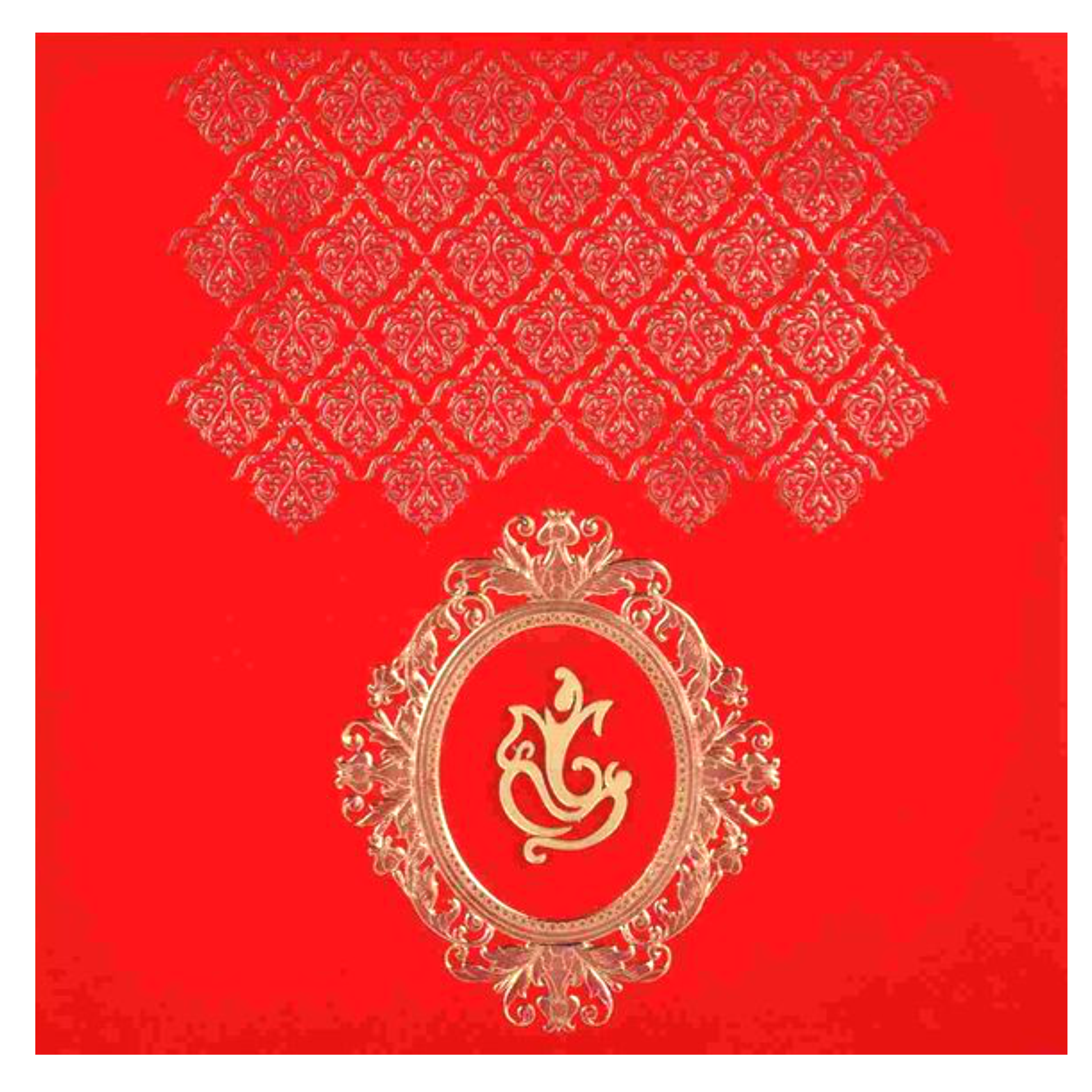 Dazzling Red Shading With Floral Theme Wedding Card - KNK3277