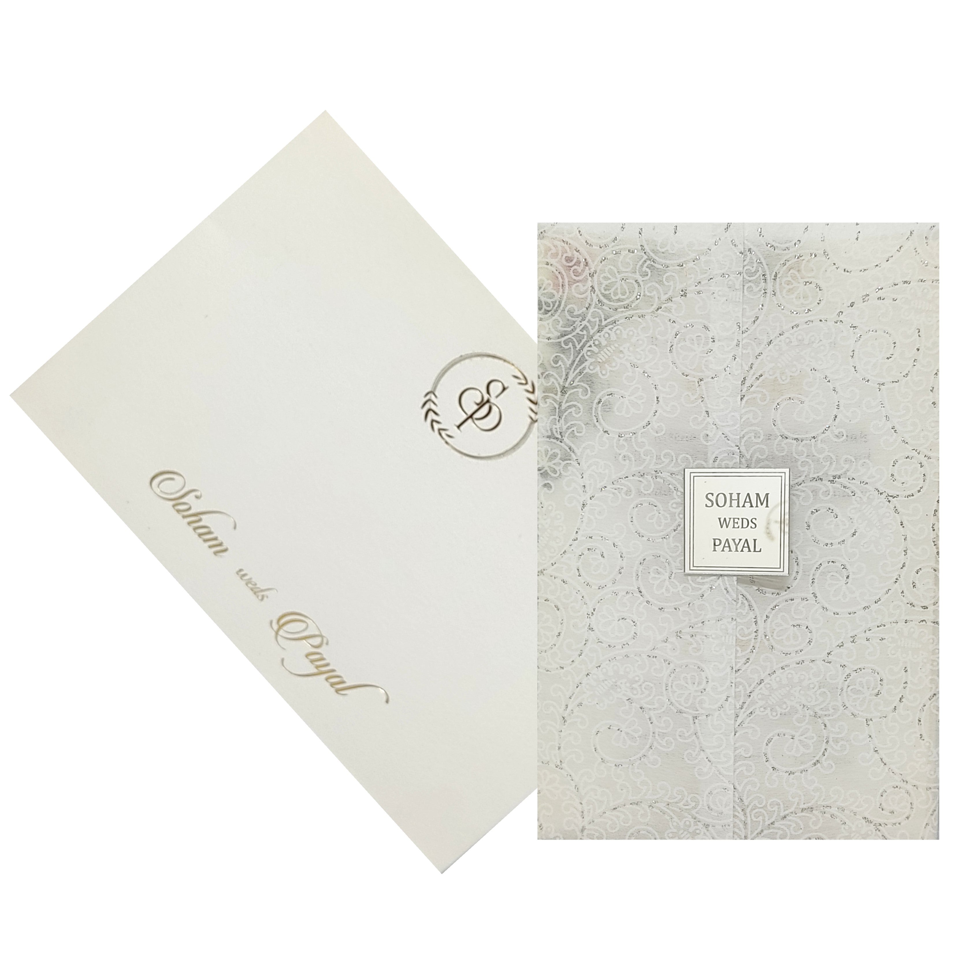 White Floral Invitation Card-KRC28400