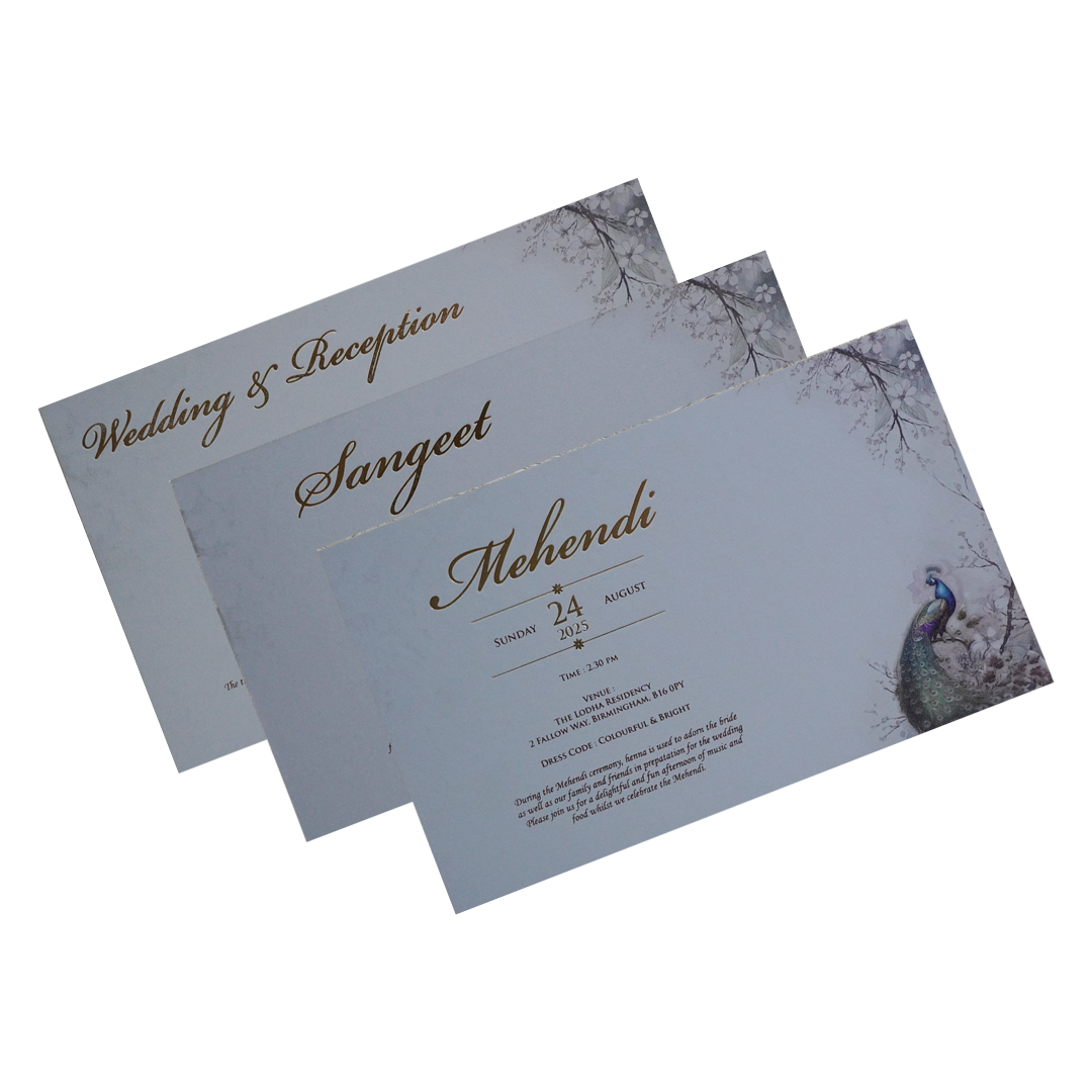 Grey Padded Marriage Invitation Card-Kpr23750