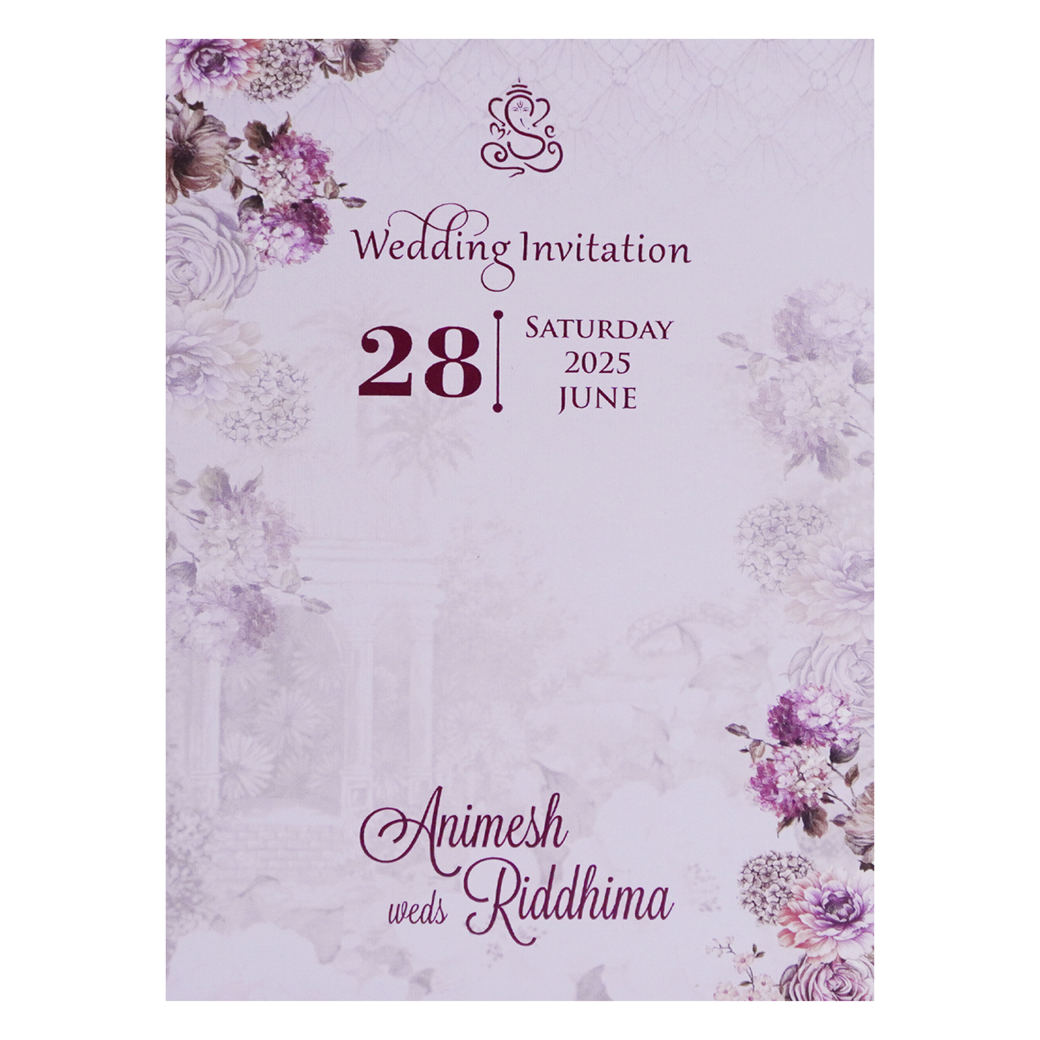 Light Pastel Purple Padded Invitation-KVN07060