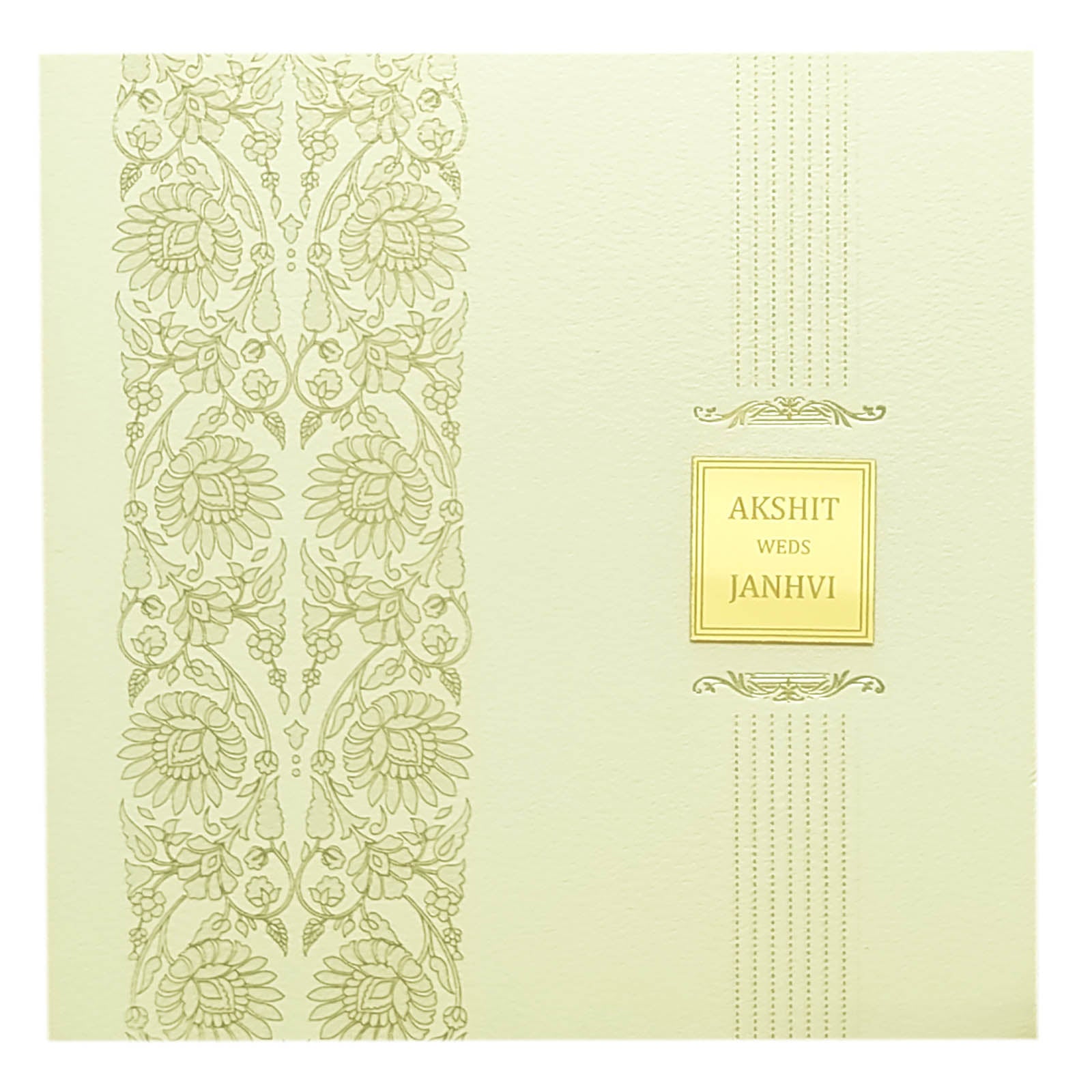 White Floral Padded Invitation Card-KRC29280