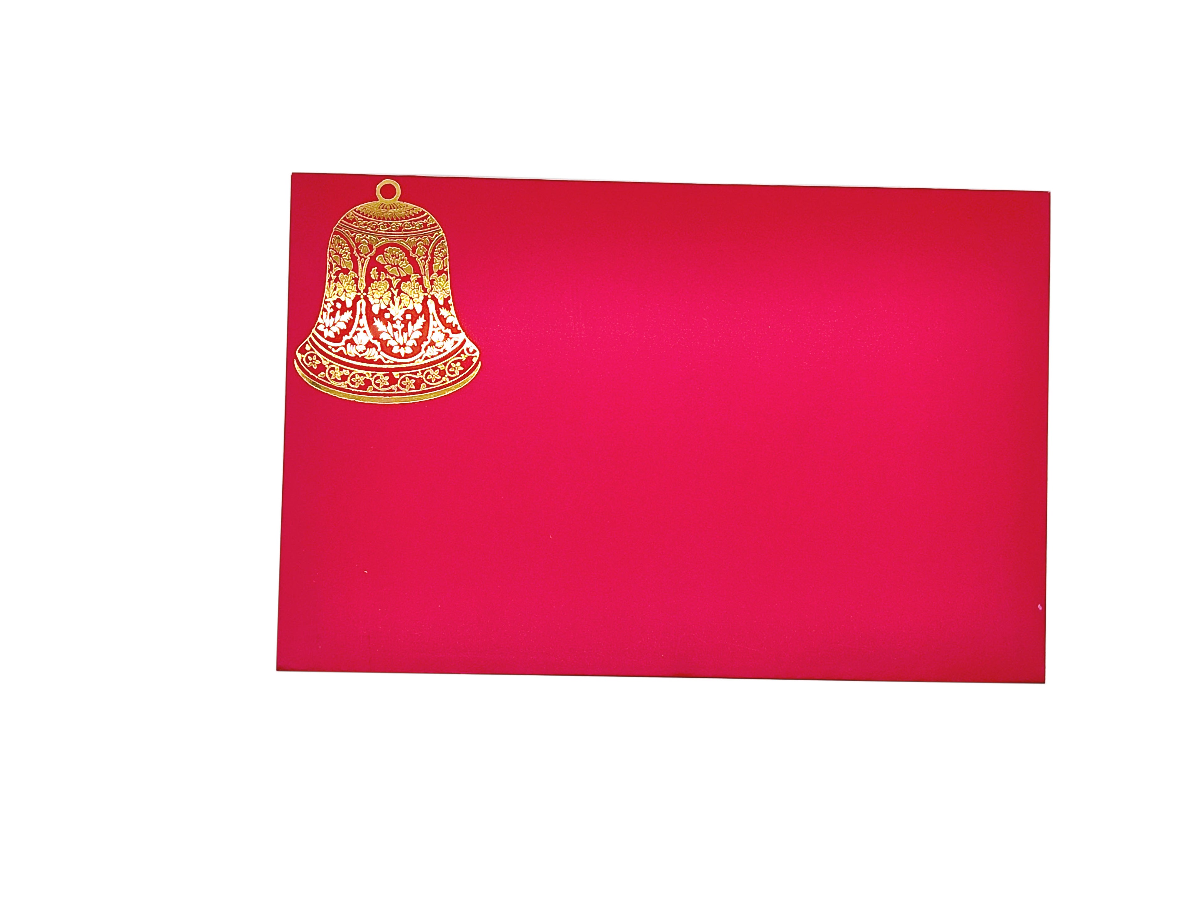 Red Ultra Premium Box Invitation Card With Bell In Gold Foiling-KNKUP044