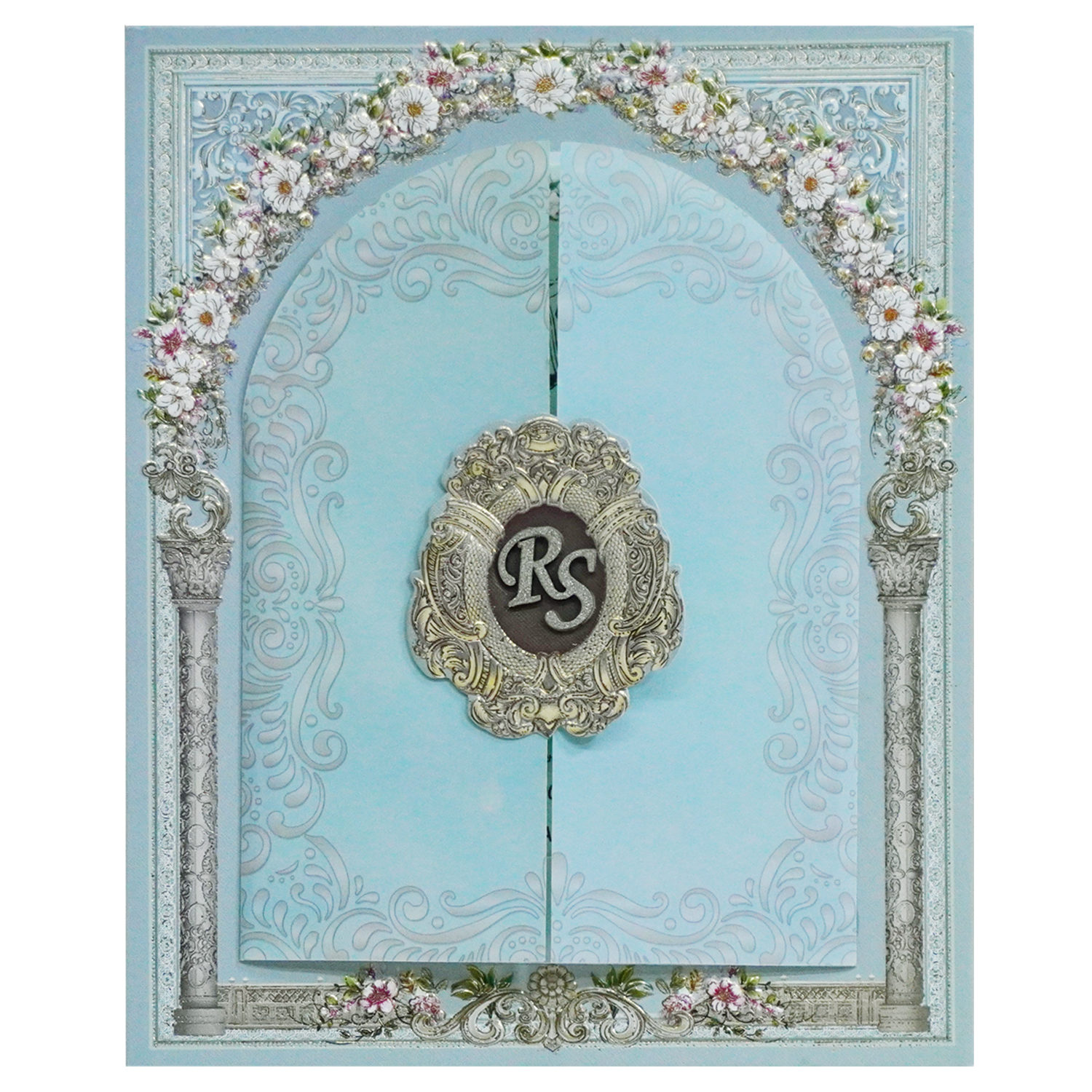 Bluish Grey Tracing Sheet Invitation-KSI12070