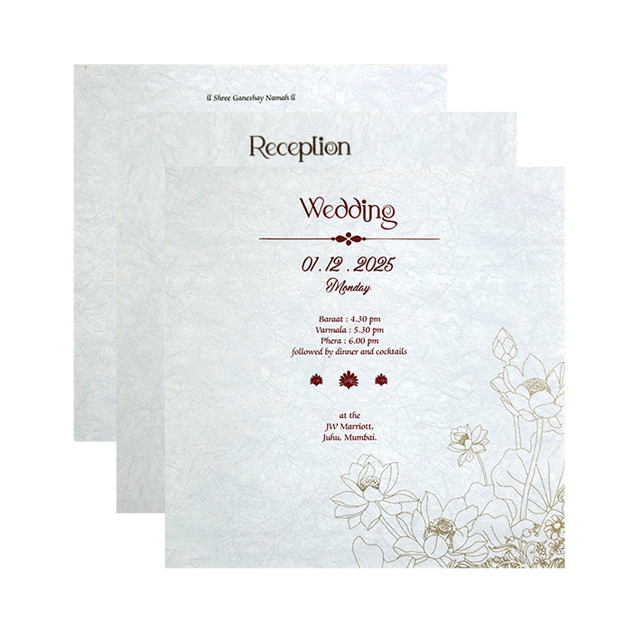 Grey Premium Padded Marriage Card-King of Cards