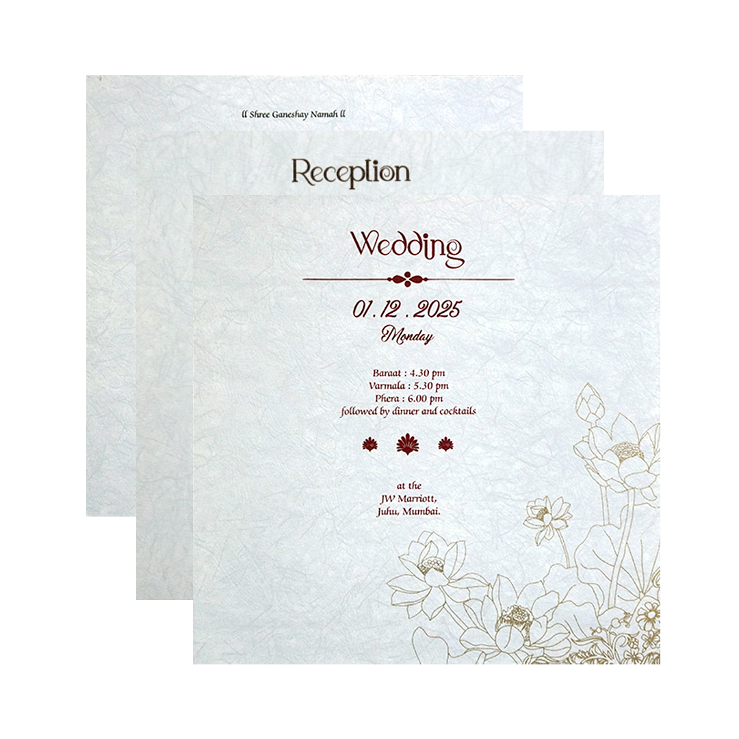 Grey Premium Padded Marriage Card-KPR24310