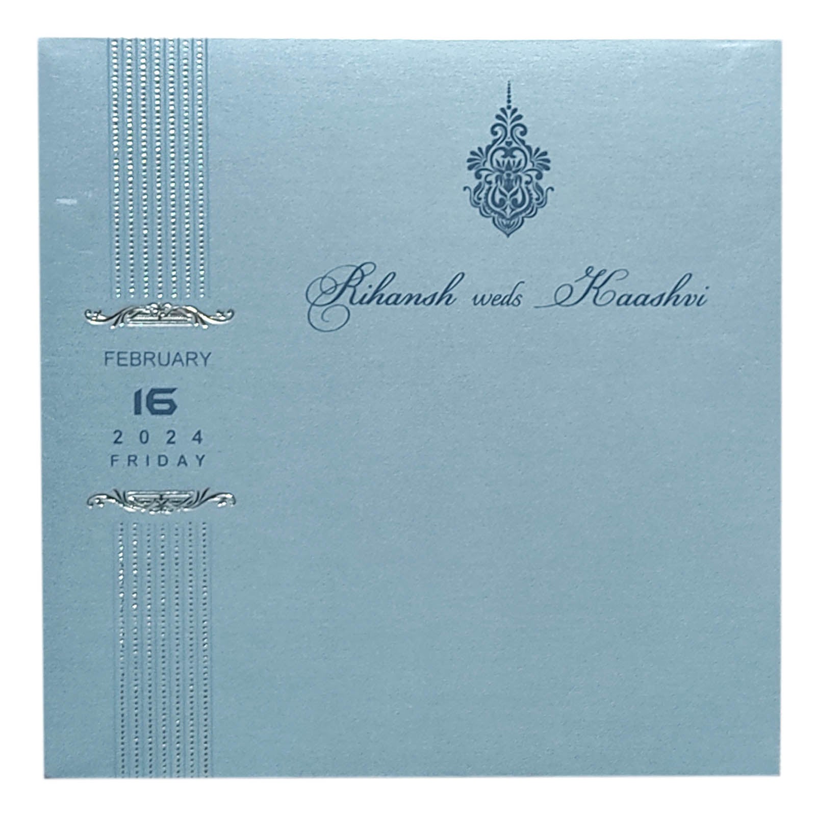 Blue Single Sheet Invitation Card-KRCS6012