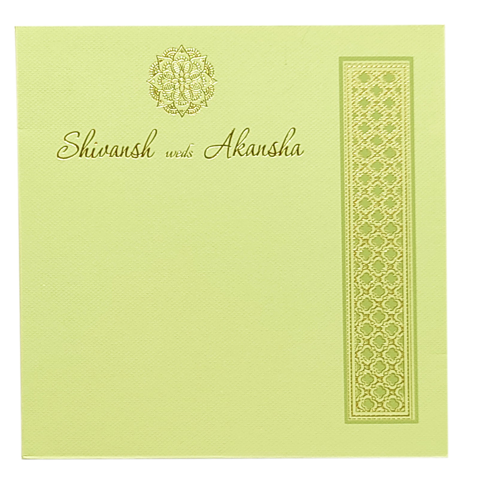 Green Laser Cut Padded invitation Card-KRC29751