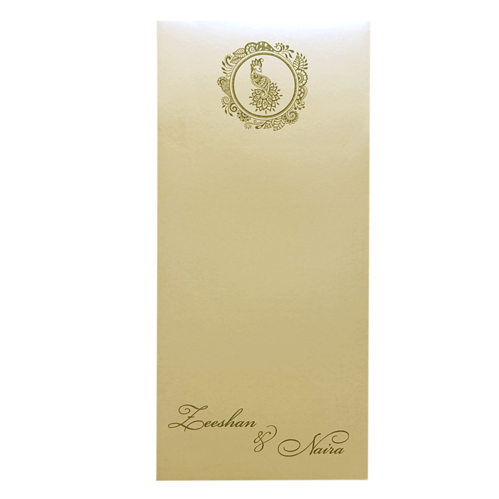 Shimmery Vertical Elegant Wedding Card-KRCS6282