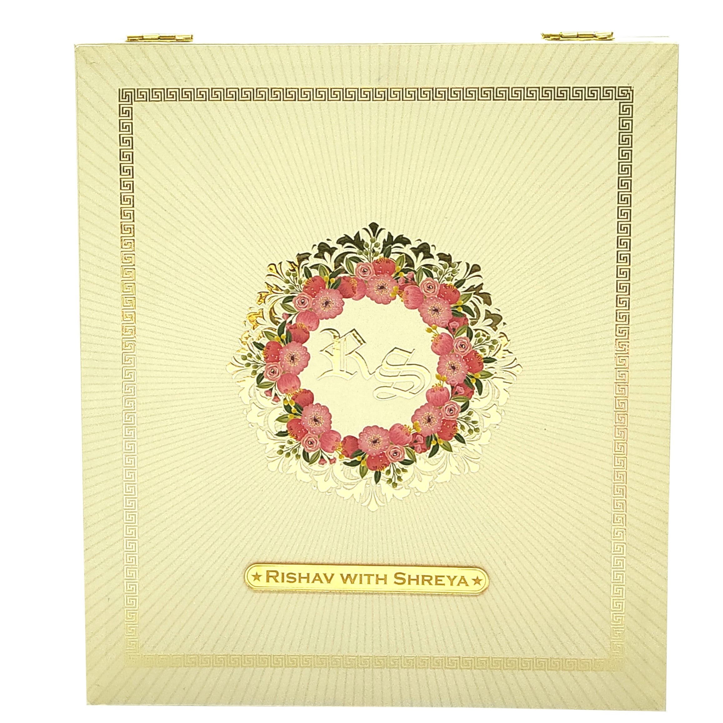 White Premium Bride and Groom Acrylic Box Invitation - KNKUP054