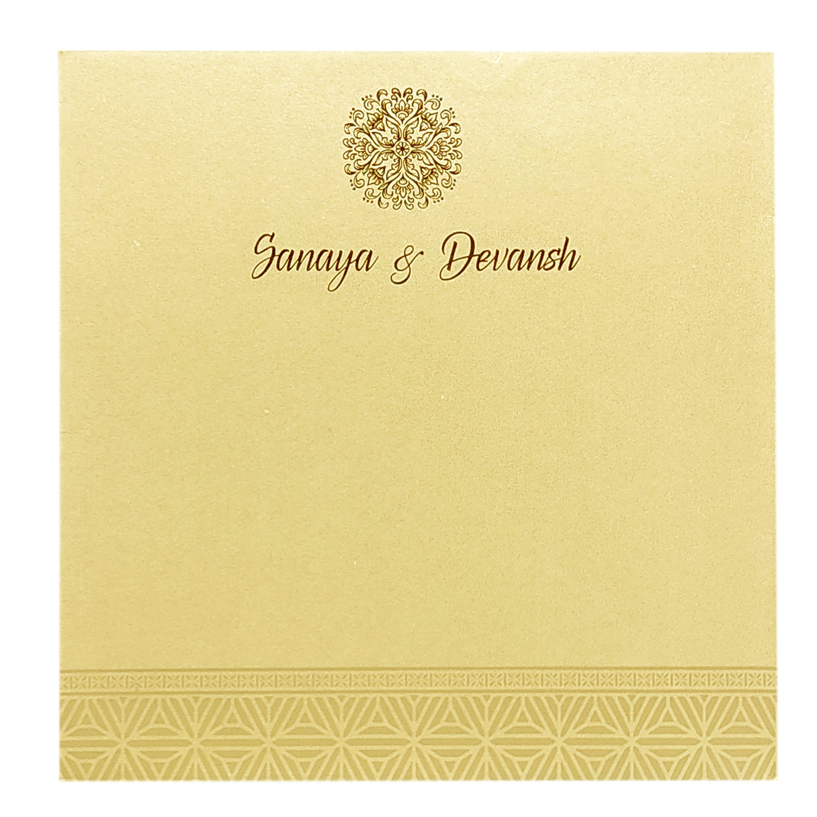 Mustard Cream Nameplate Invitation Card-KRC29091