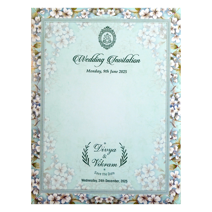 Pastel Green Floral Arch Invitation Card-King of Cards
