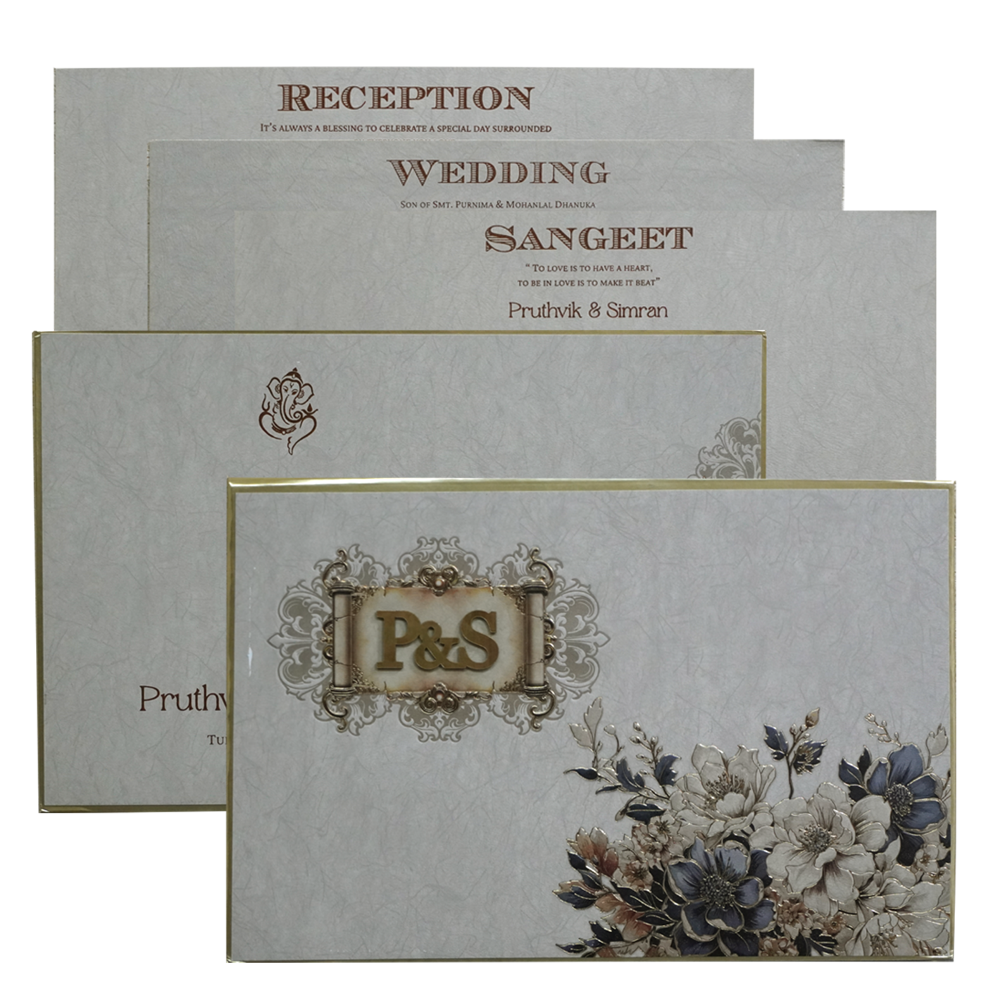 Make your event special with our exclusive Dusty Grey Padded Invitation Card. Shop now! ?WhatsApp Support ?Express Delivery.