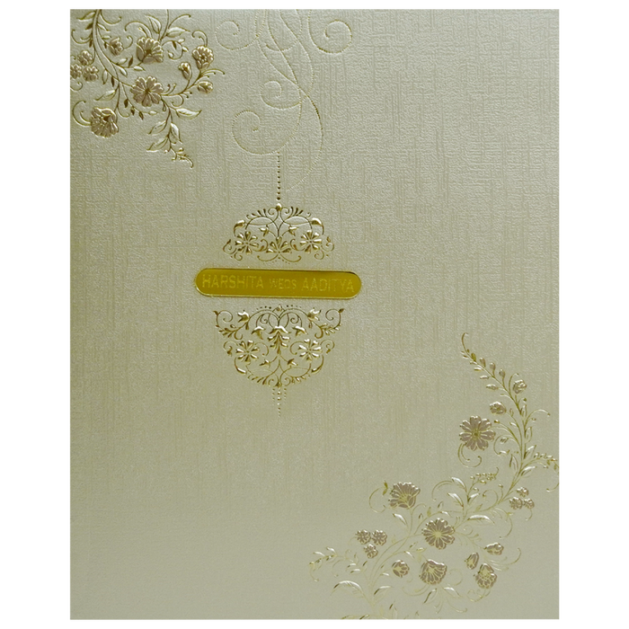 Metallic Brown Padded Wedding Card-King of Cards