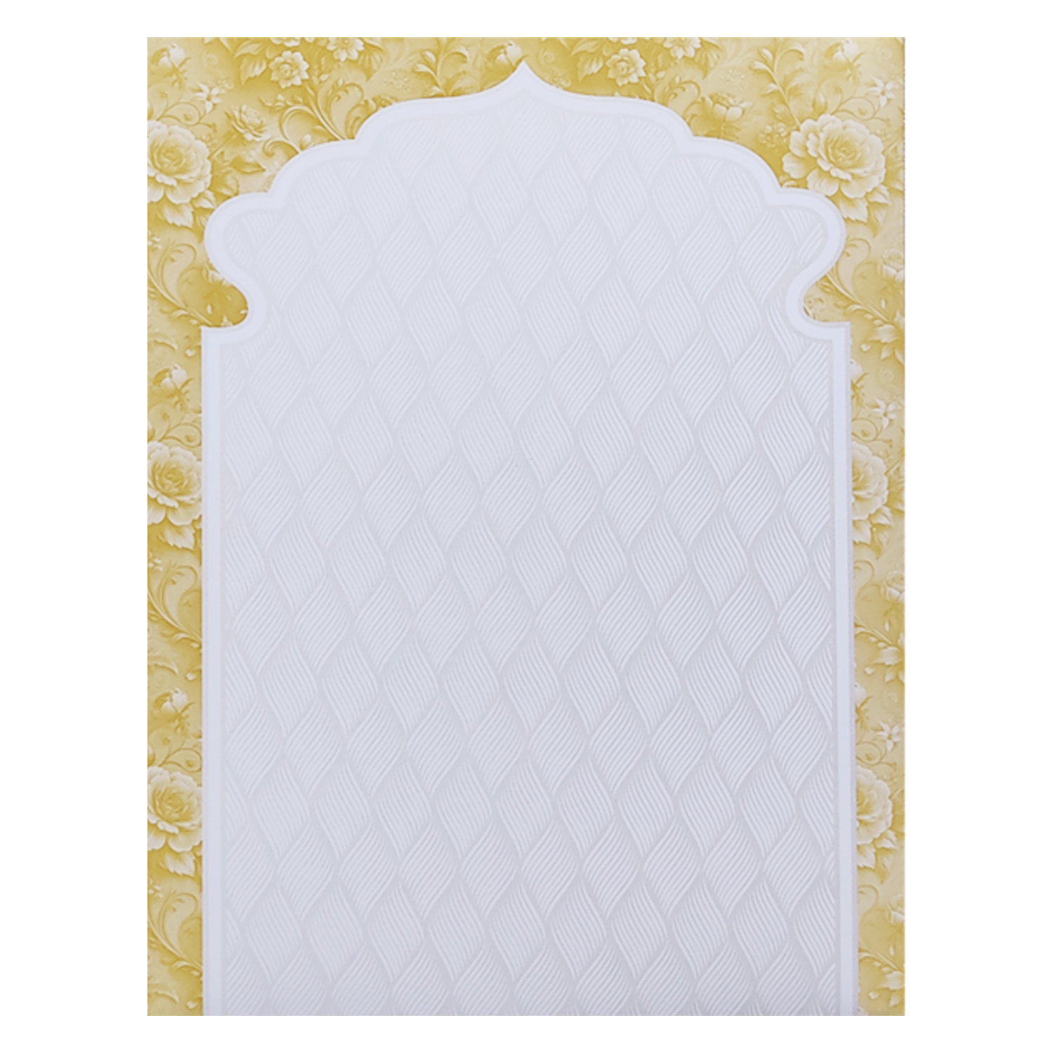 White Embossed Cream Floral Wedding Card-KNJS2084Y