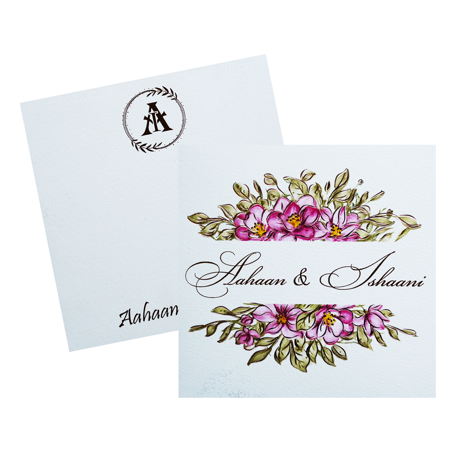 White Floral Theme Invitation-KRC30320