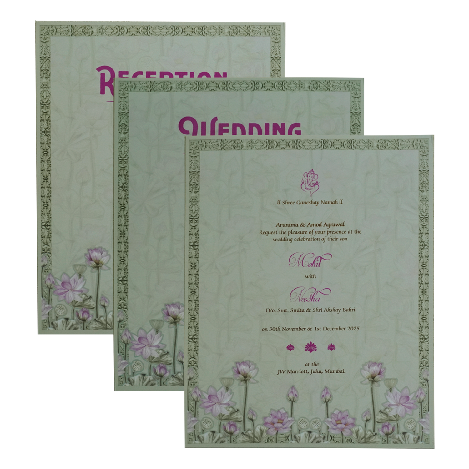 Cream Laser Cut MDF Premium Wedding Card-KPR24250