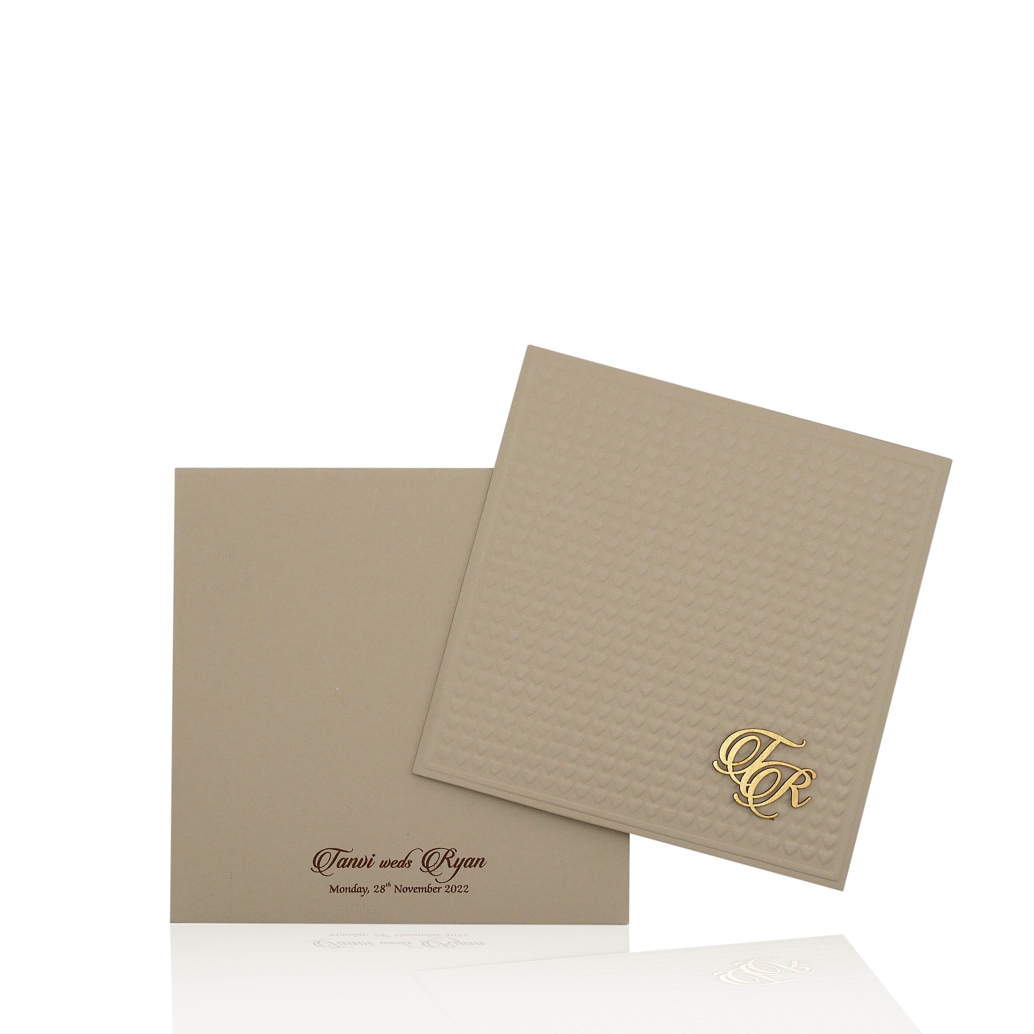 Brown embossed design padded card-KPR08450