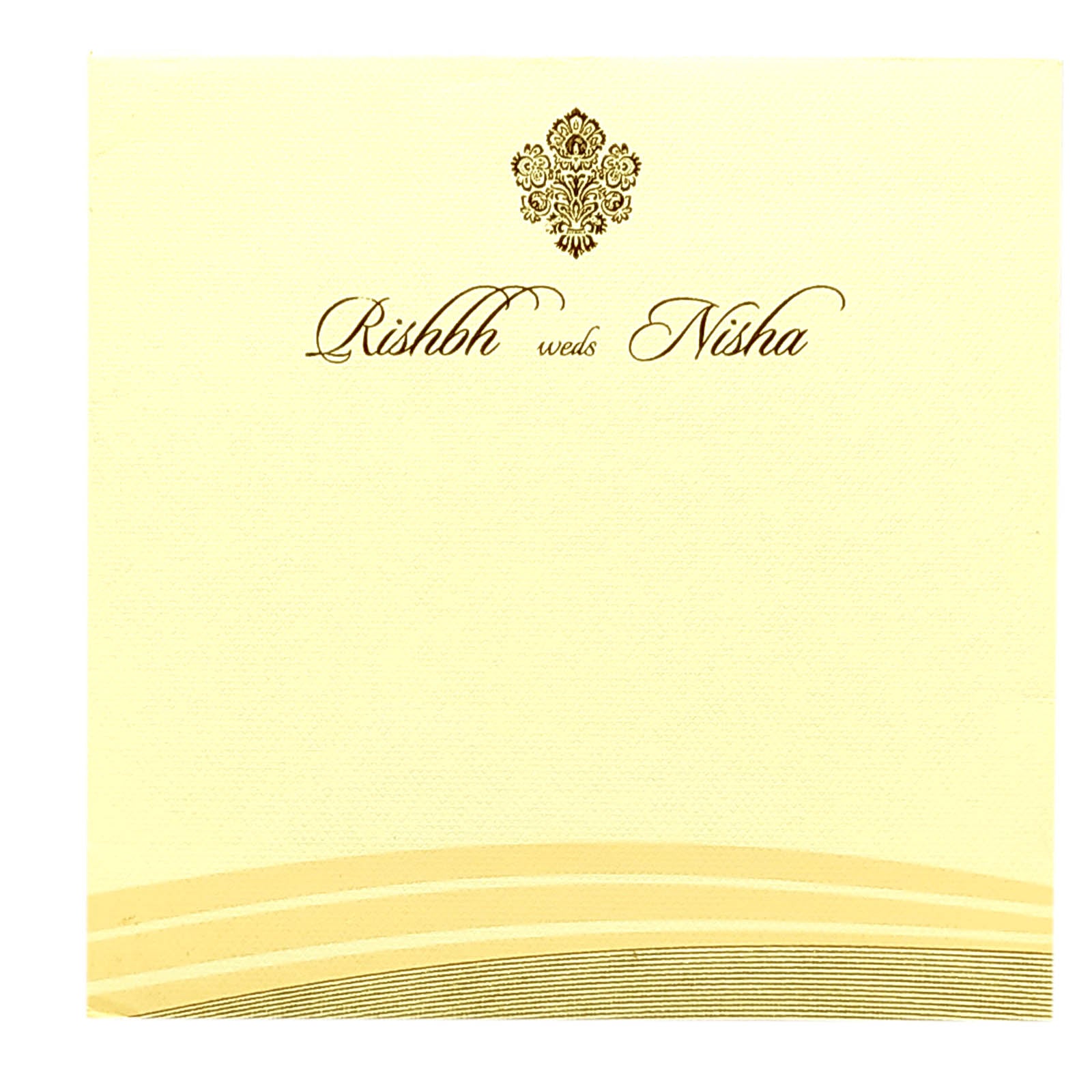 Cream Foil Design Padded Invitation Card-KRC29232
