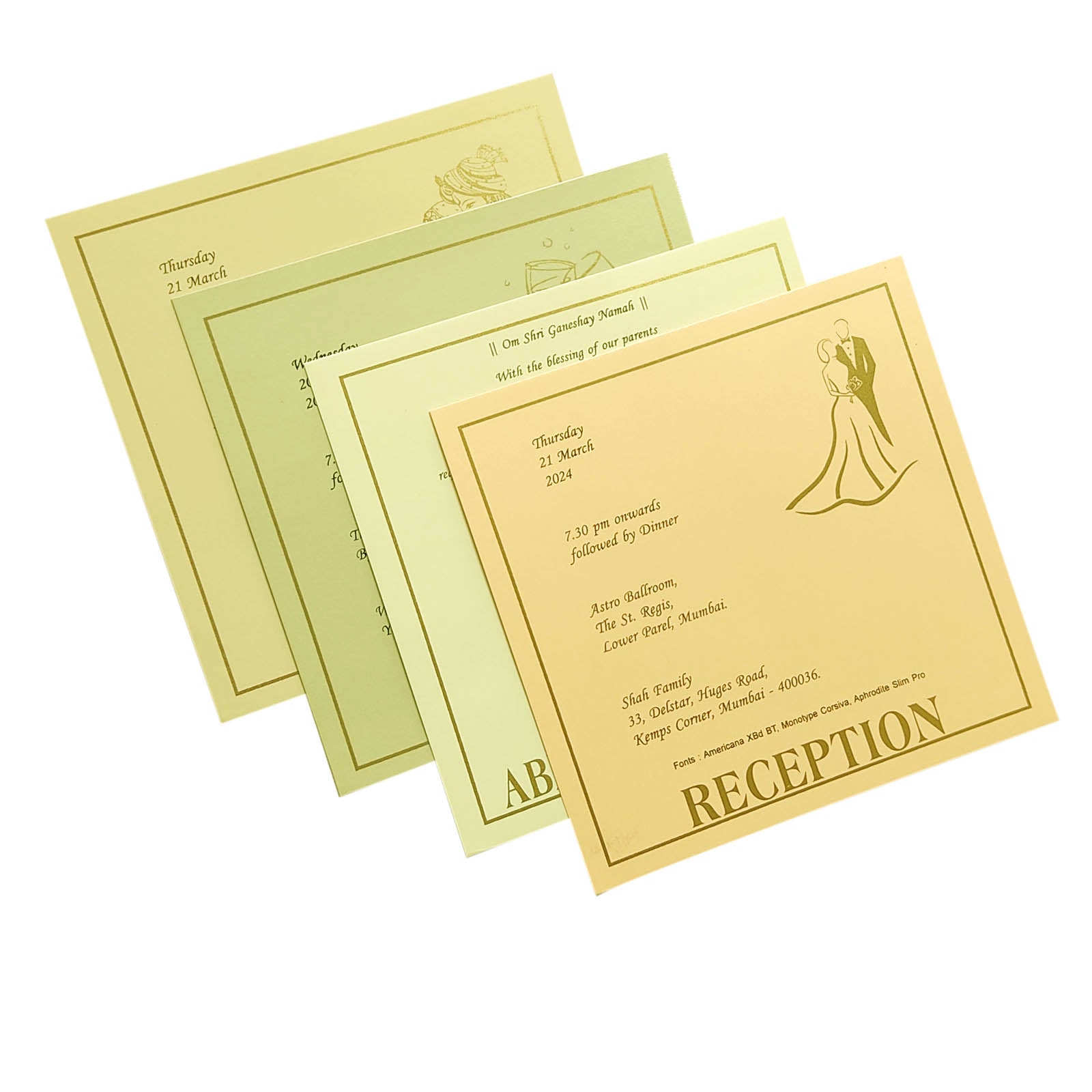 Cream Ganesha Invitation Card-KRC29131