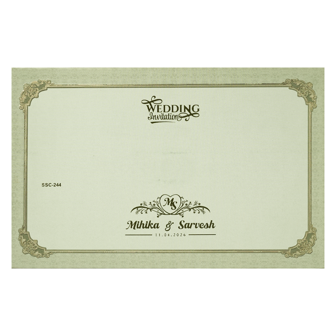 Grey Pastel Floral Padded Wedding Card-KSSC2440