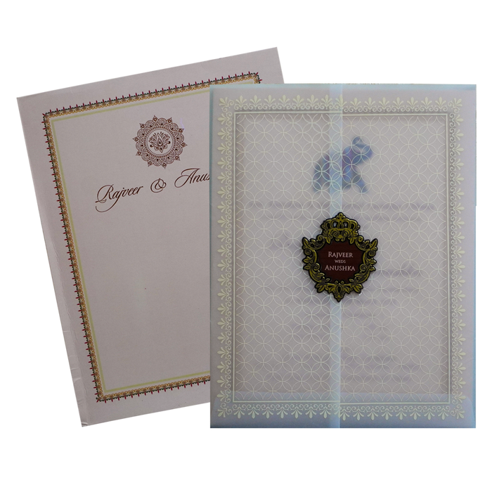 Peach Tracing Wedding Card Design-King of Cards