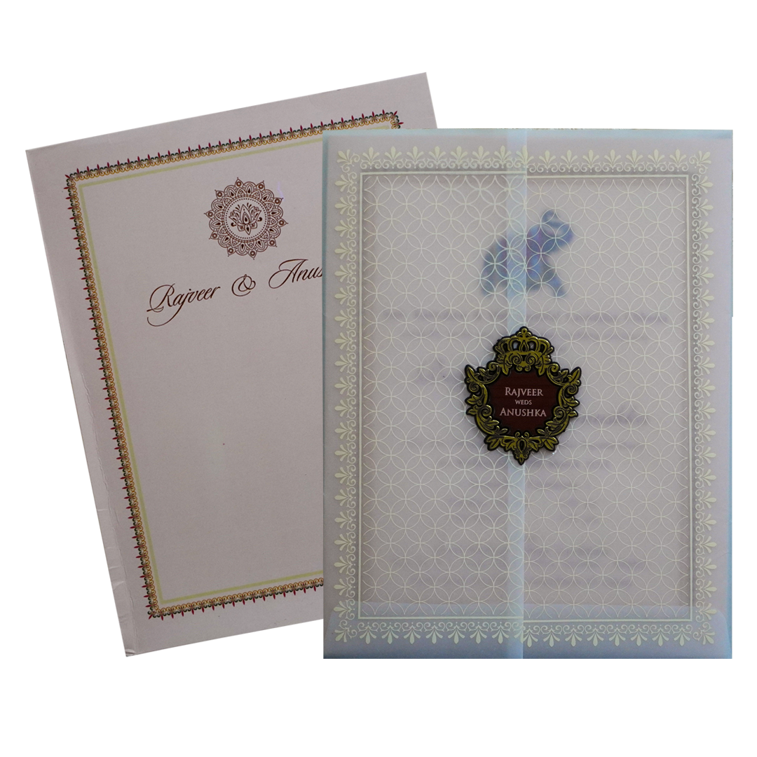 Peach Tracing Wedding Card Design-KRC30170