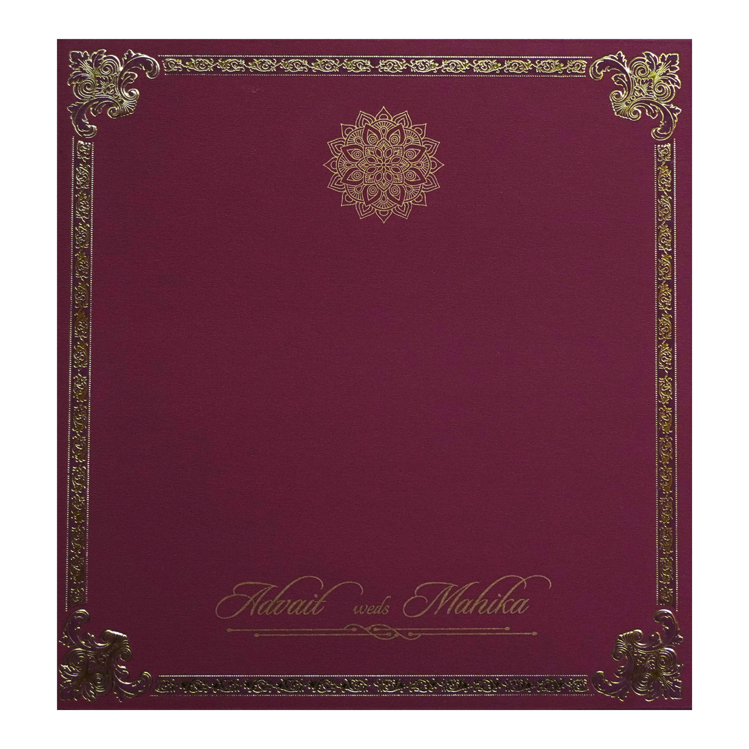 Wine Red Single Sheet Invitation-KRCS7342
