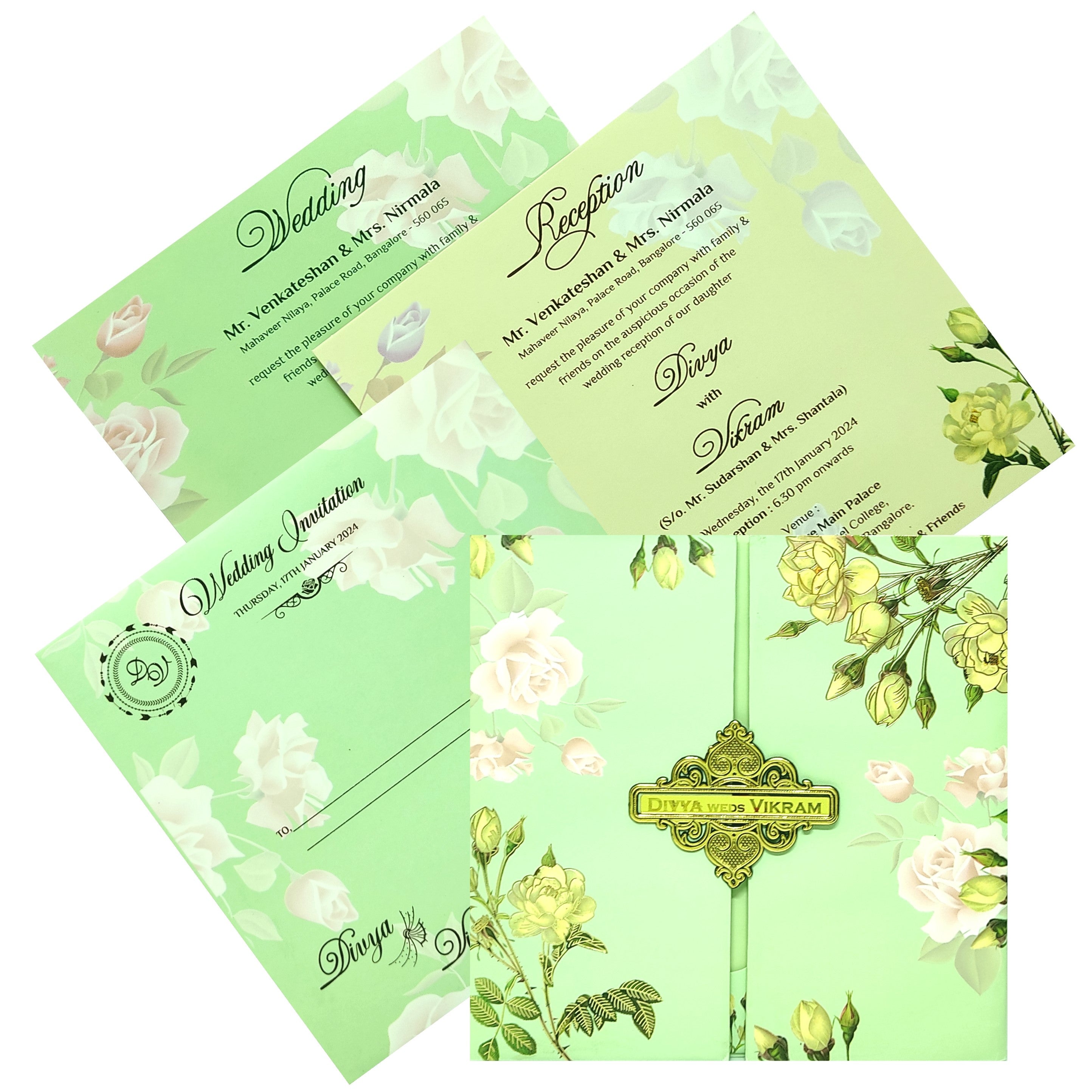 Green Door Type Invitation Card-KNPO5517B