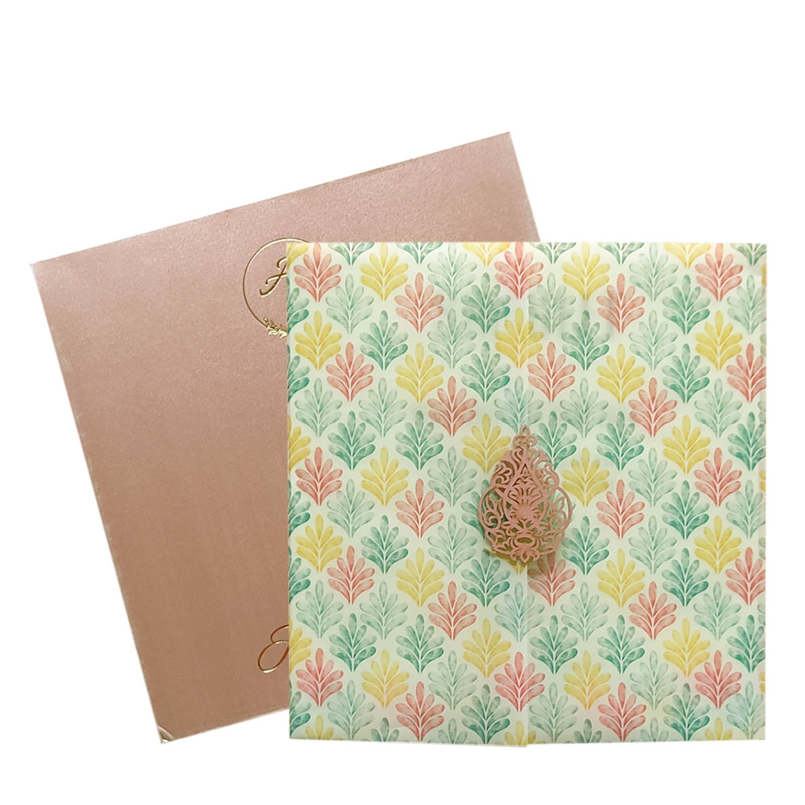 Metallic Pink Tracing sheet Invitation-KRC29010