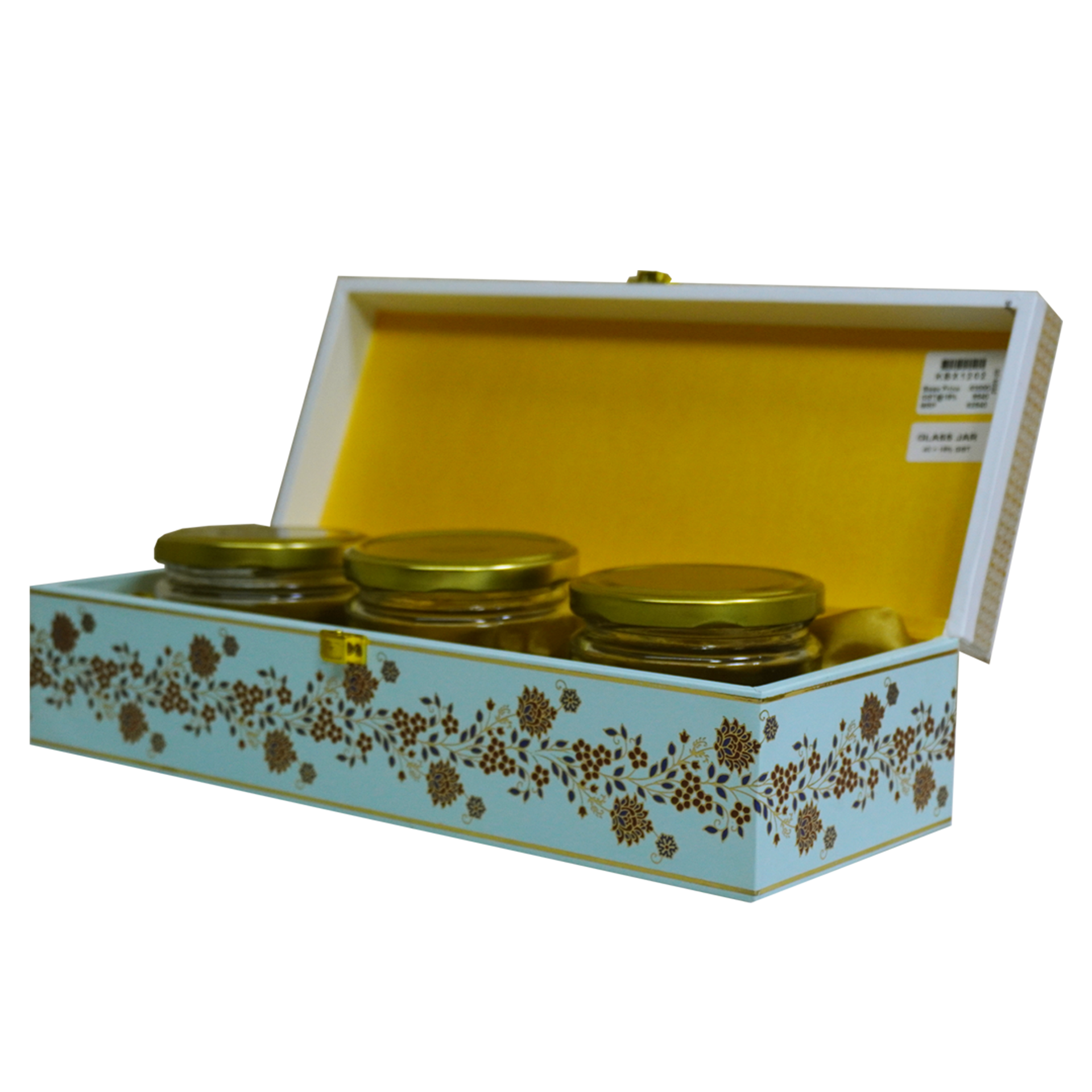 Light Blue Peacock Design Wedding Box Invitation-KBX1202