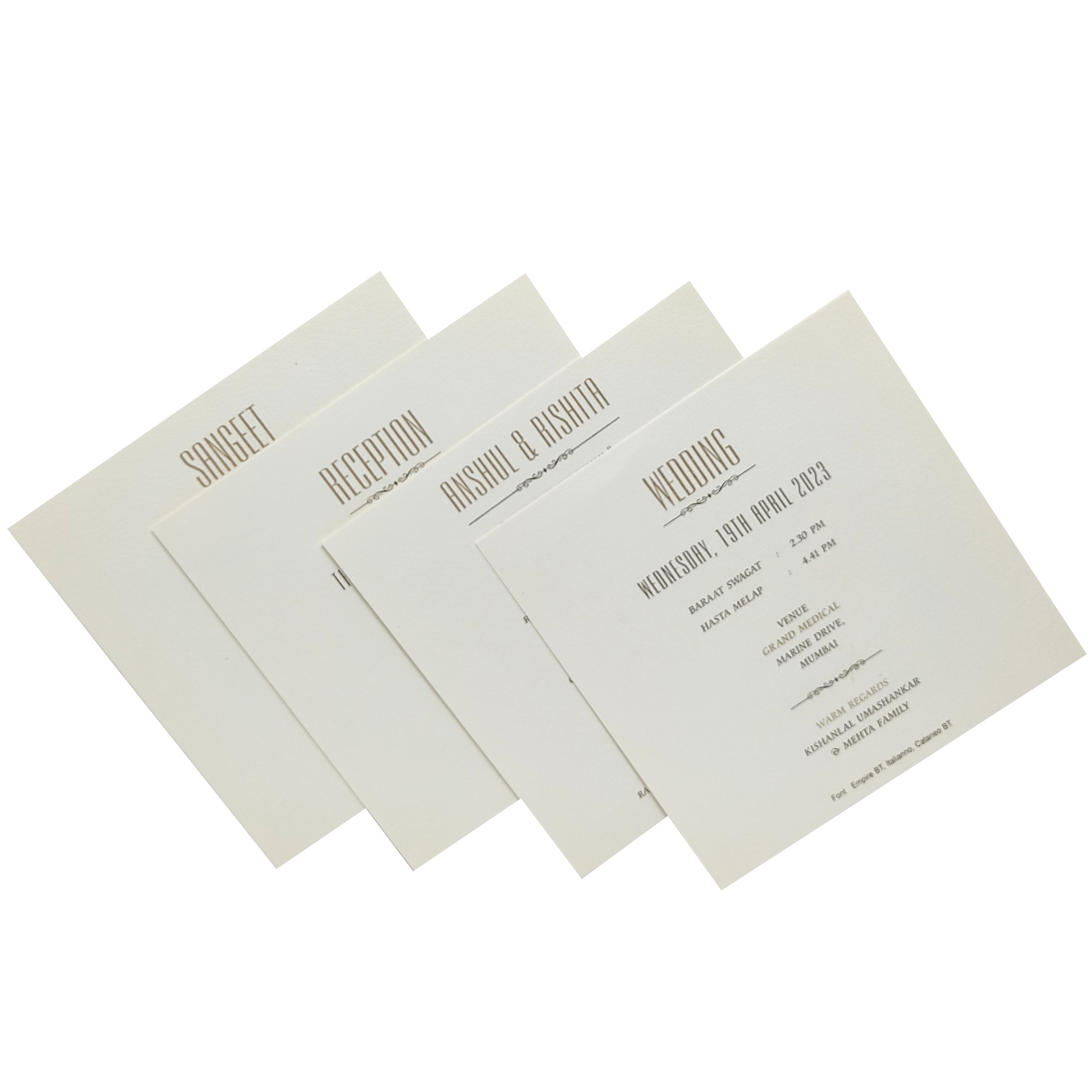 Grey Floral Invitation Card-KRC27010