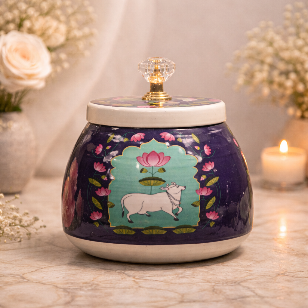 Purple Cow Decorative Small Jar-GDS0110