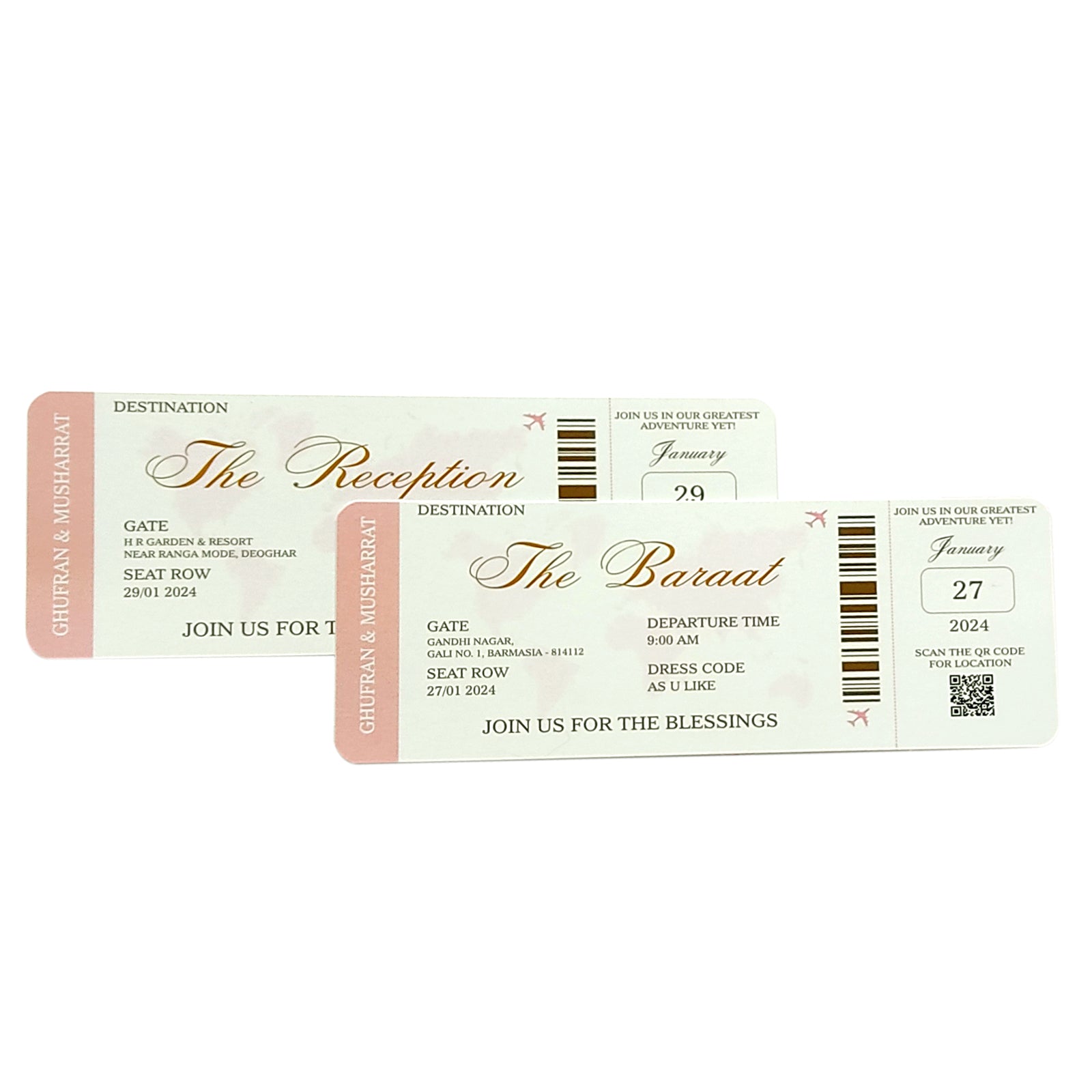 Pink Passport Invitation Card-KRK0011