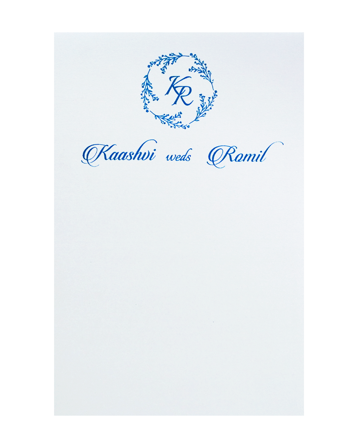 Blue Glitter Tracing Sheet Invitation Card-KRCS7420